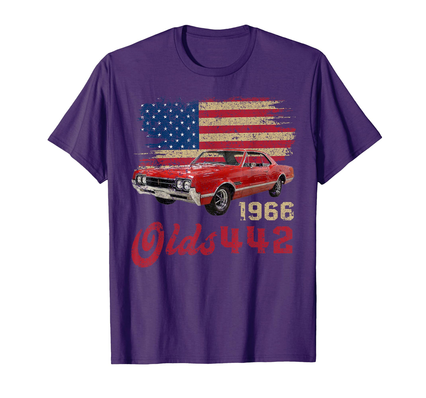 Jersey Style Olds 442 66 1966 Loves Old School Muscle Cars T-Shirt