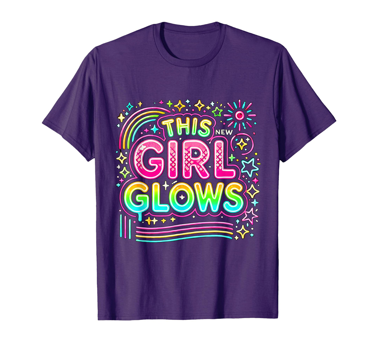 This Girl Glows For Kids Tie Dye Bright Color 80's And 90's T-Shirt