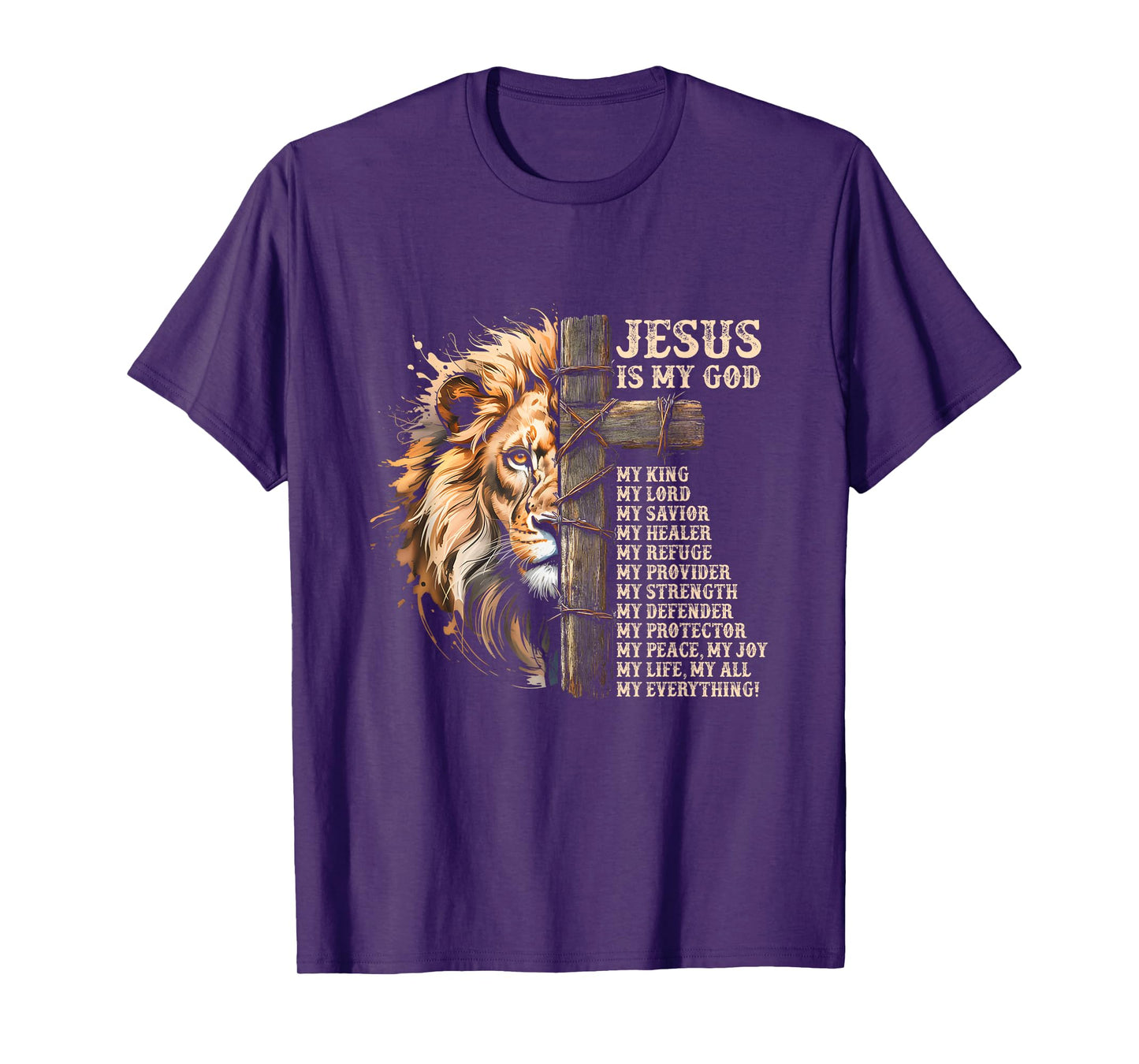 Lion of Judah Faith in Christ Inspirational Christian Bible T-Shirt