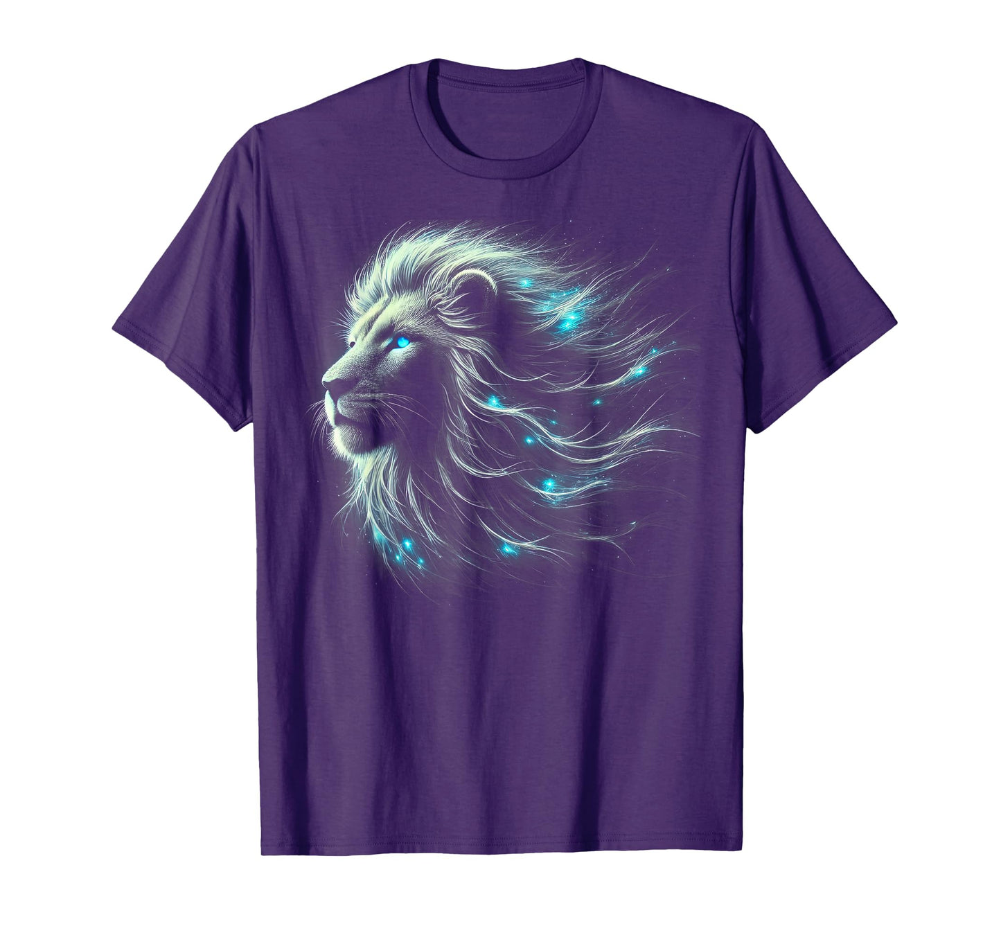 Lion Artwork - Blue Eyes Zoo Animal Lion Men Women T-Shirt