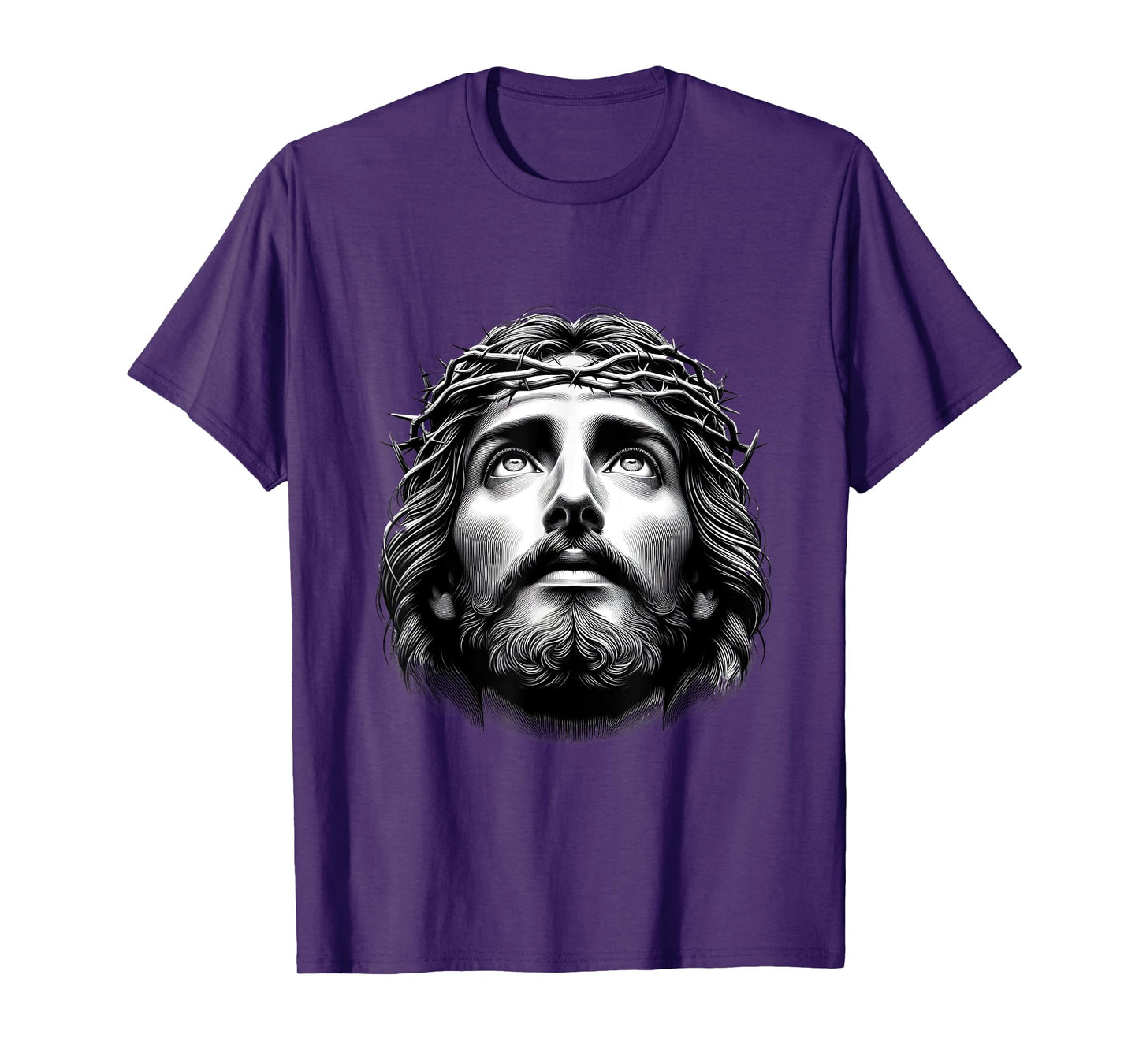 Jesus Christ Face With Crown Of Thorn God Bible Christian T-Shirt