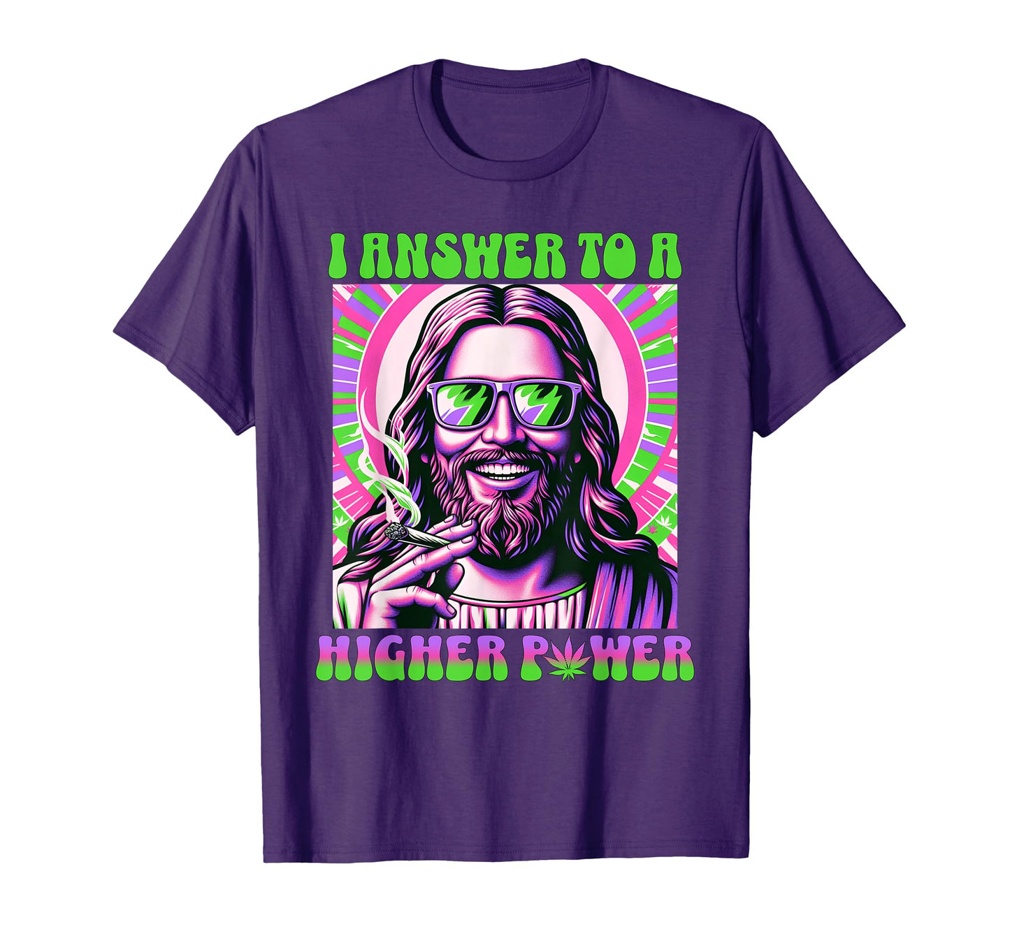Weed Smoking Dope Jesus - Funny Happy 420 T-Shirt
