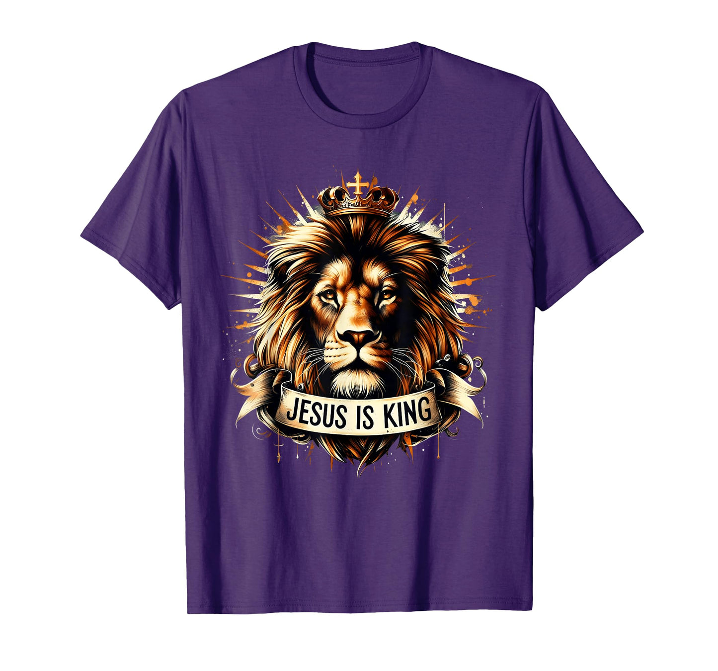 Jesus Is King Christian Lion Bible Scripture Jesus Believer T-Shirt