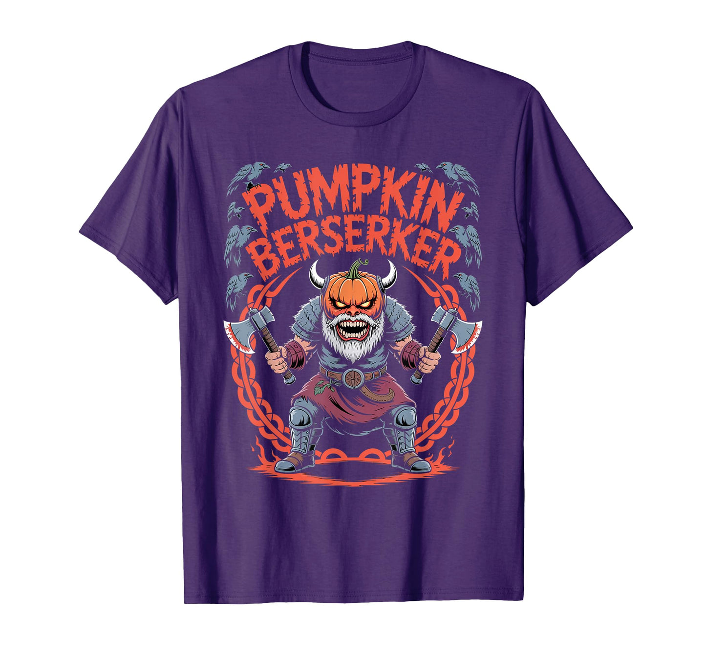 Nordic Mythology - Halloween Viking Pumpkin Berserker T-Shirt