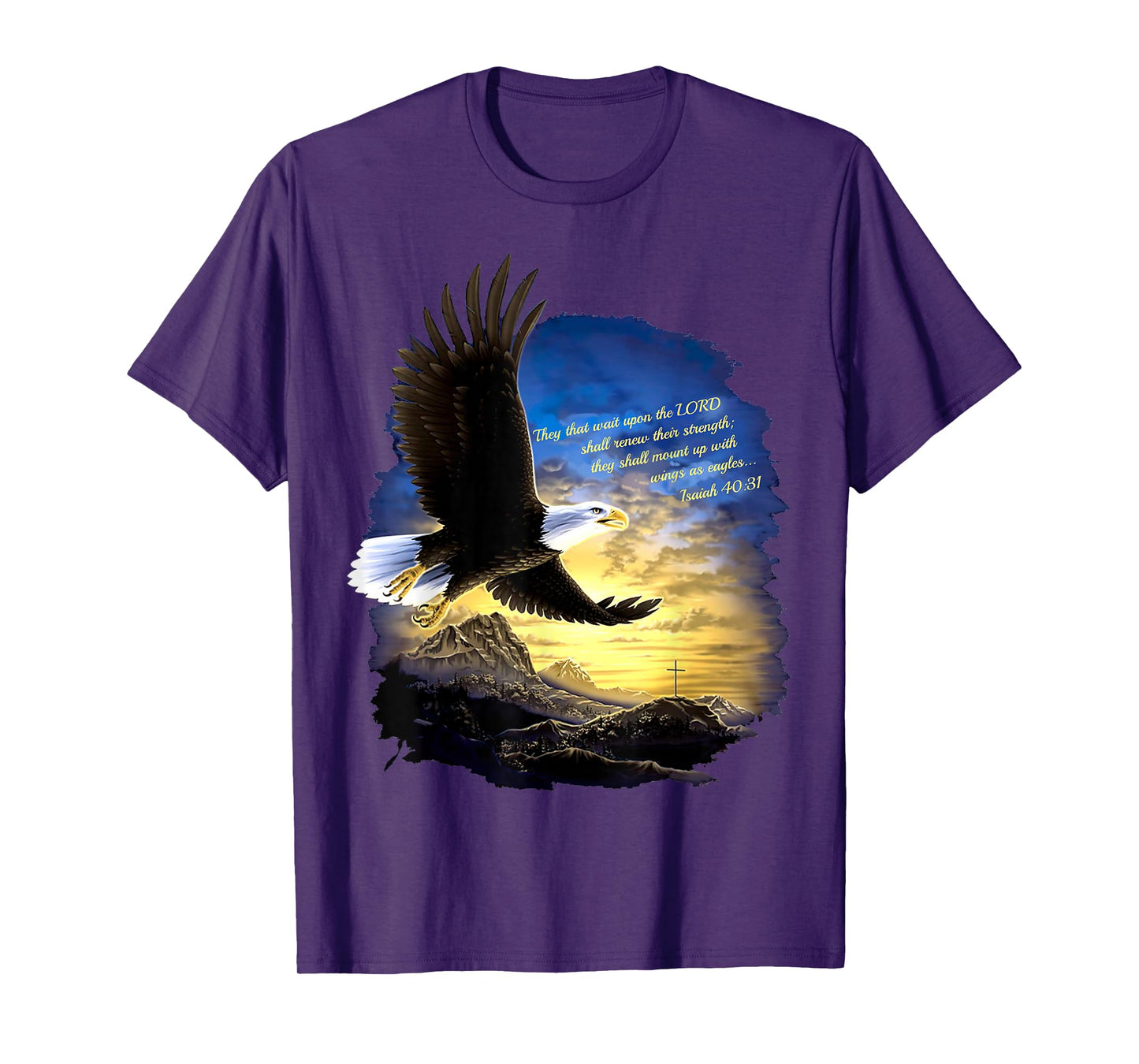 Isaiah 40:31 Mount Up Wings as Eagles Christian Bible Verse T-Shirt