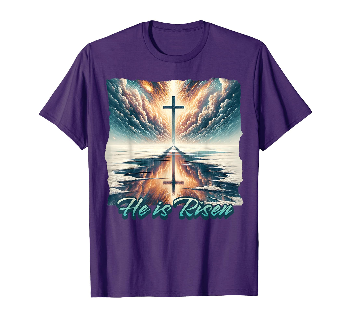 He is Risen, Religious Christian Faith Easter Jesus Cross T-Shirt