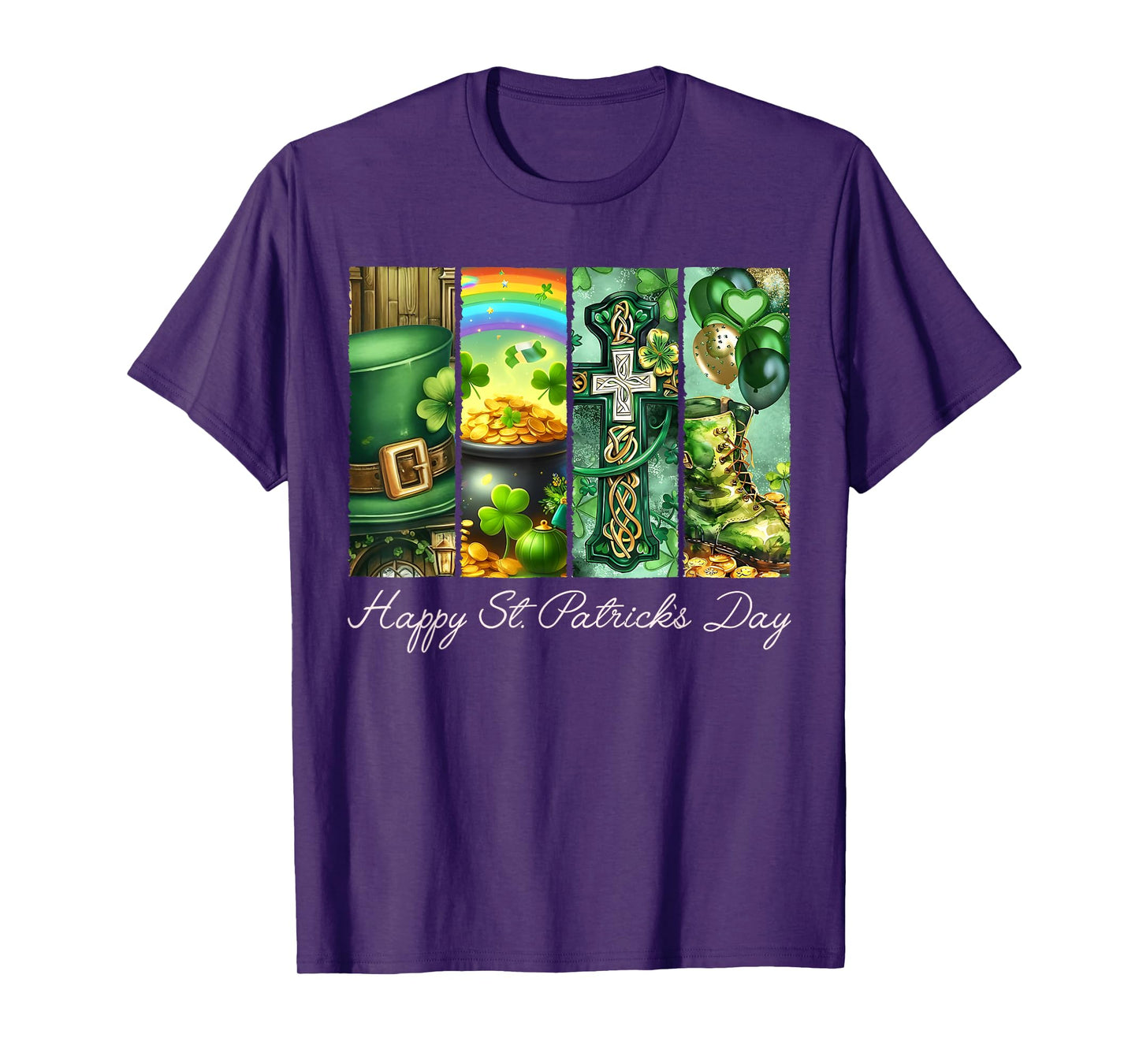 Happy St. Patrick’s Day Christian Celtic Cross and Shamrocks T-Shirt