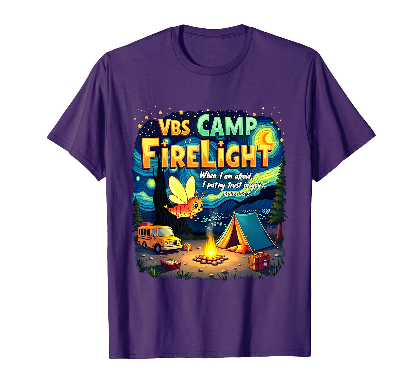 2025 VBS Camp Firelight Camp Vacation Bible School Firework T-Shirt