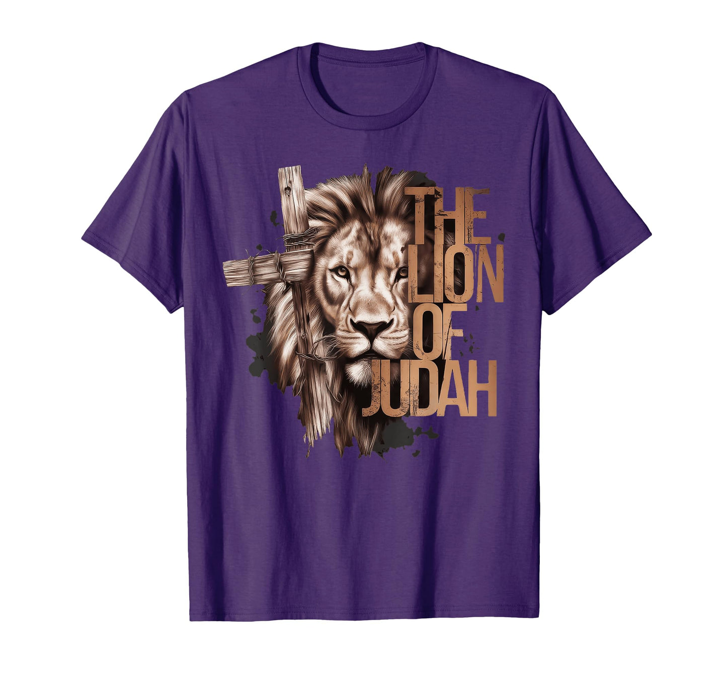 King Jesus Lion of Judah Christian Cross Faith T-Shirt
