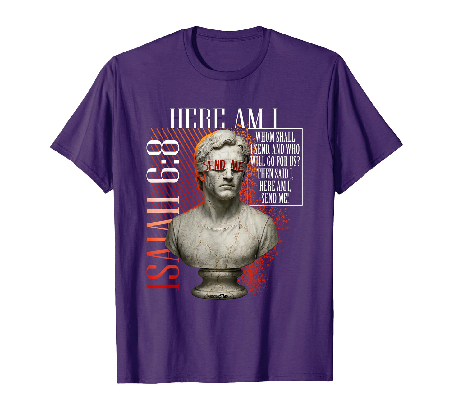 Here Am I Send Me Isaiah 6:8 Christian Vaporwave 80s Retro T-Shirt