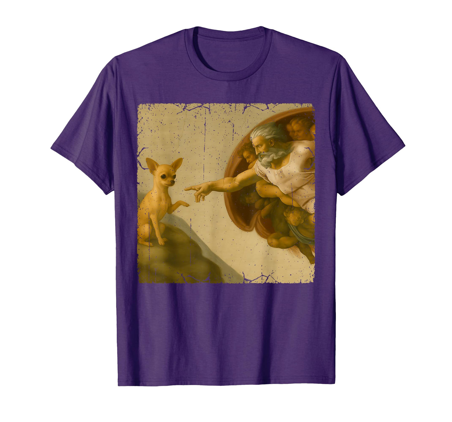 Chihuahua God Creation of Adam Meme Funny Memes T-Shirt