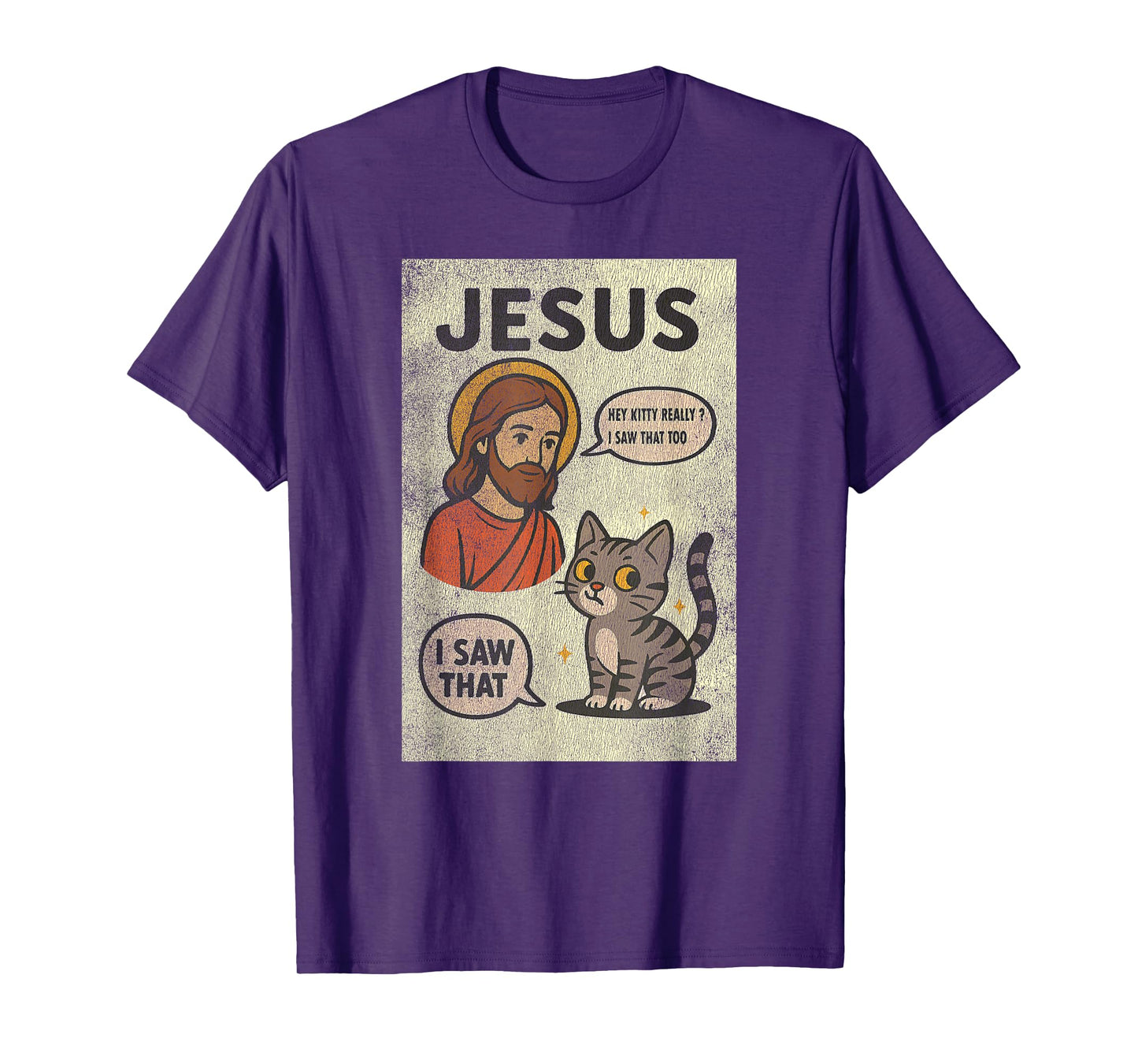 Vintage Cat Said Jesus I Saw That Meme Design T-Shirt