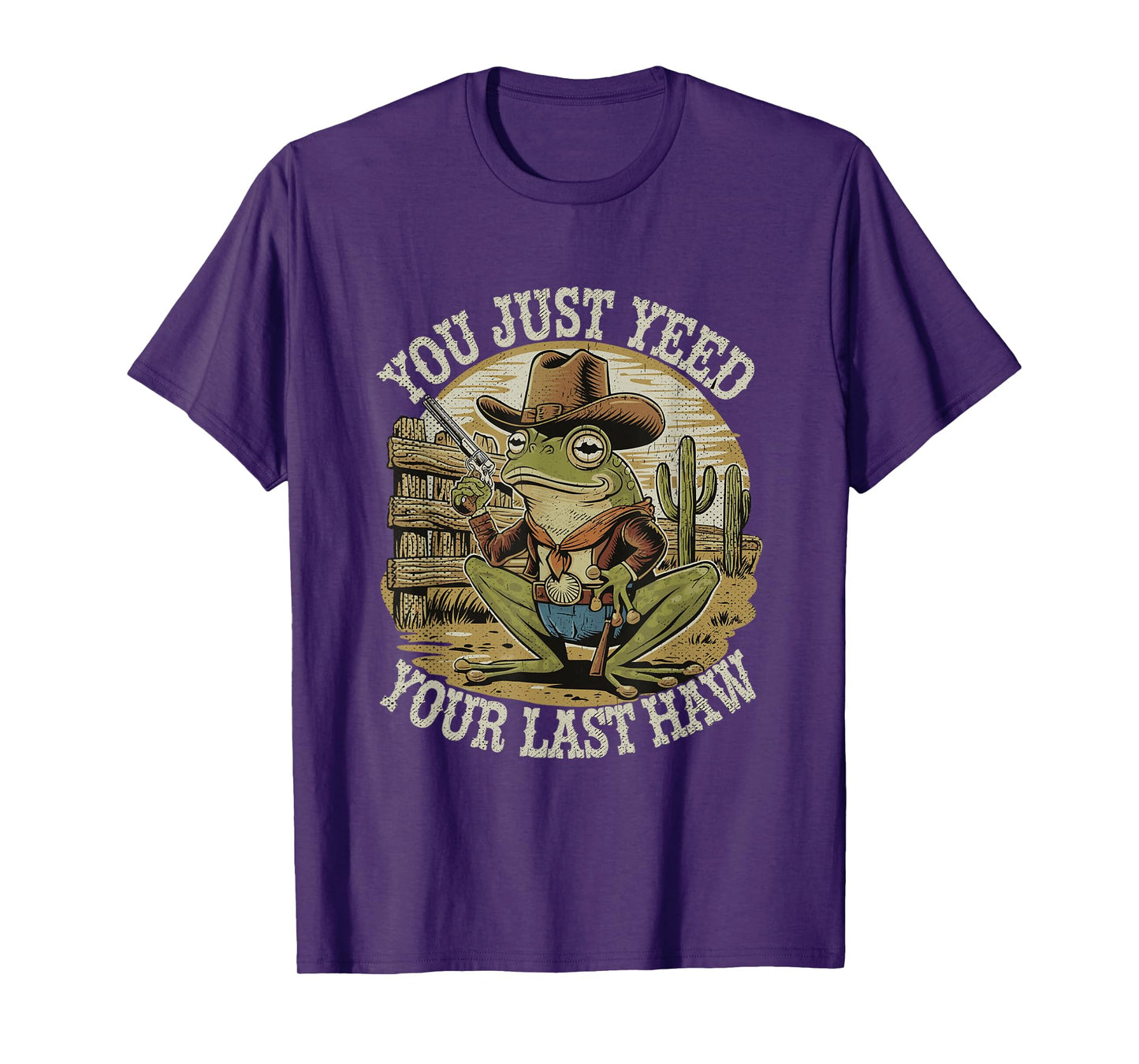 You Just Yee'd Your Last Haw Funny Vintage Cowboy Frog T-Shirt