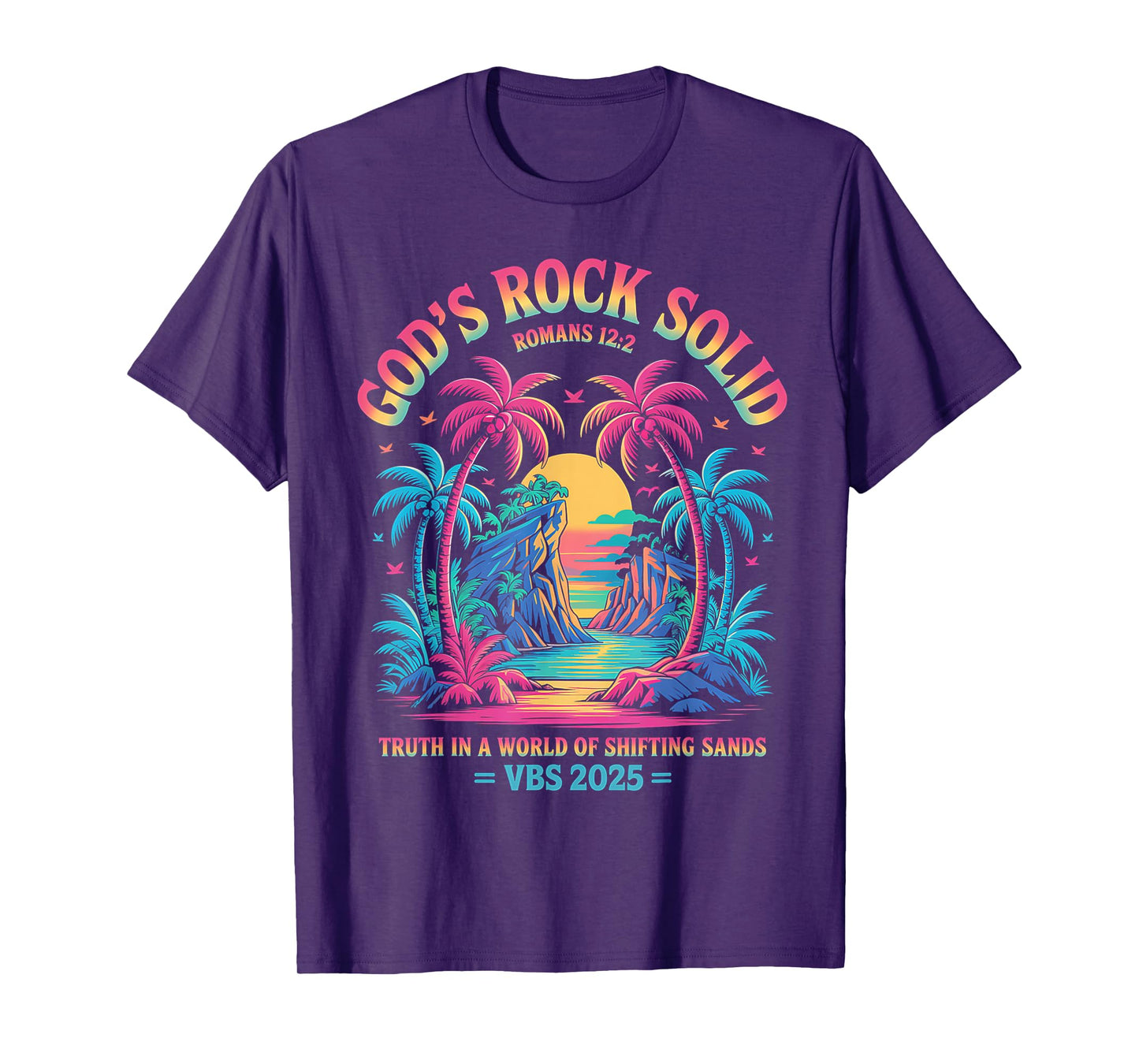 God's Rock Solid Breaker Rock Beach VBS 2025 Christian T-Shirt