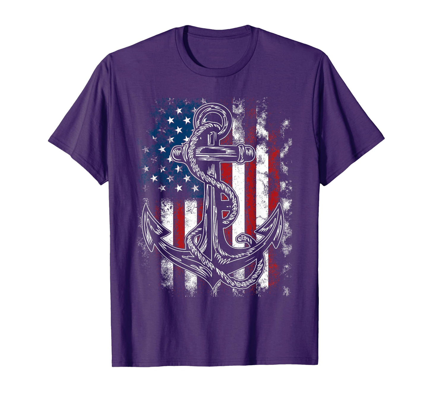 American Flag Patriotic Anchor - Memorial Day 4th Of July T-Shirt