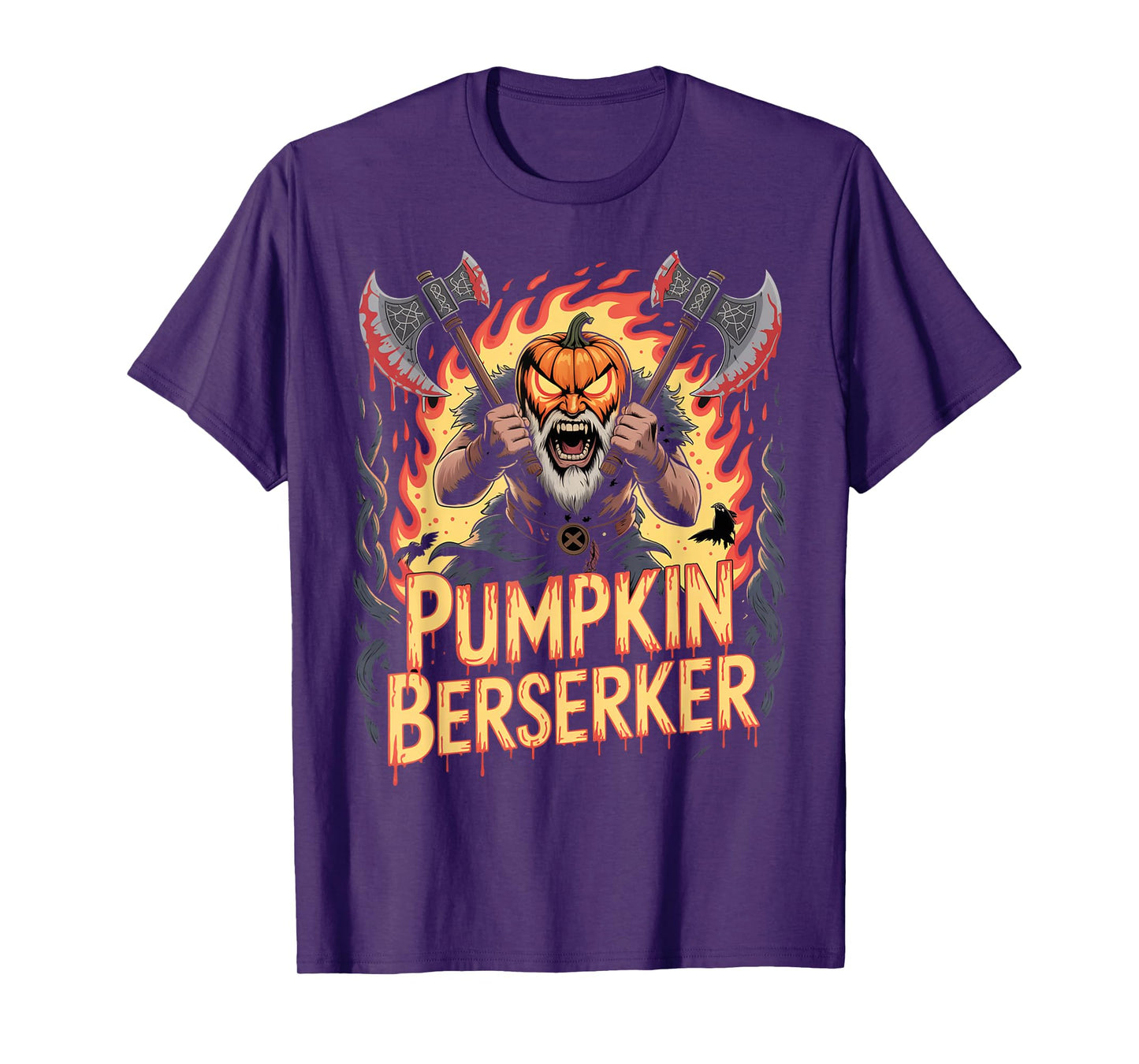 Halloween Pumpkin Berserker Viking T-Shirt