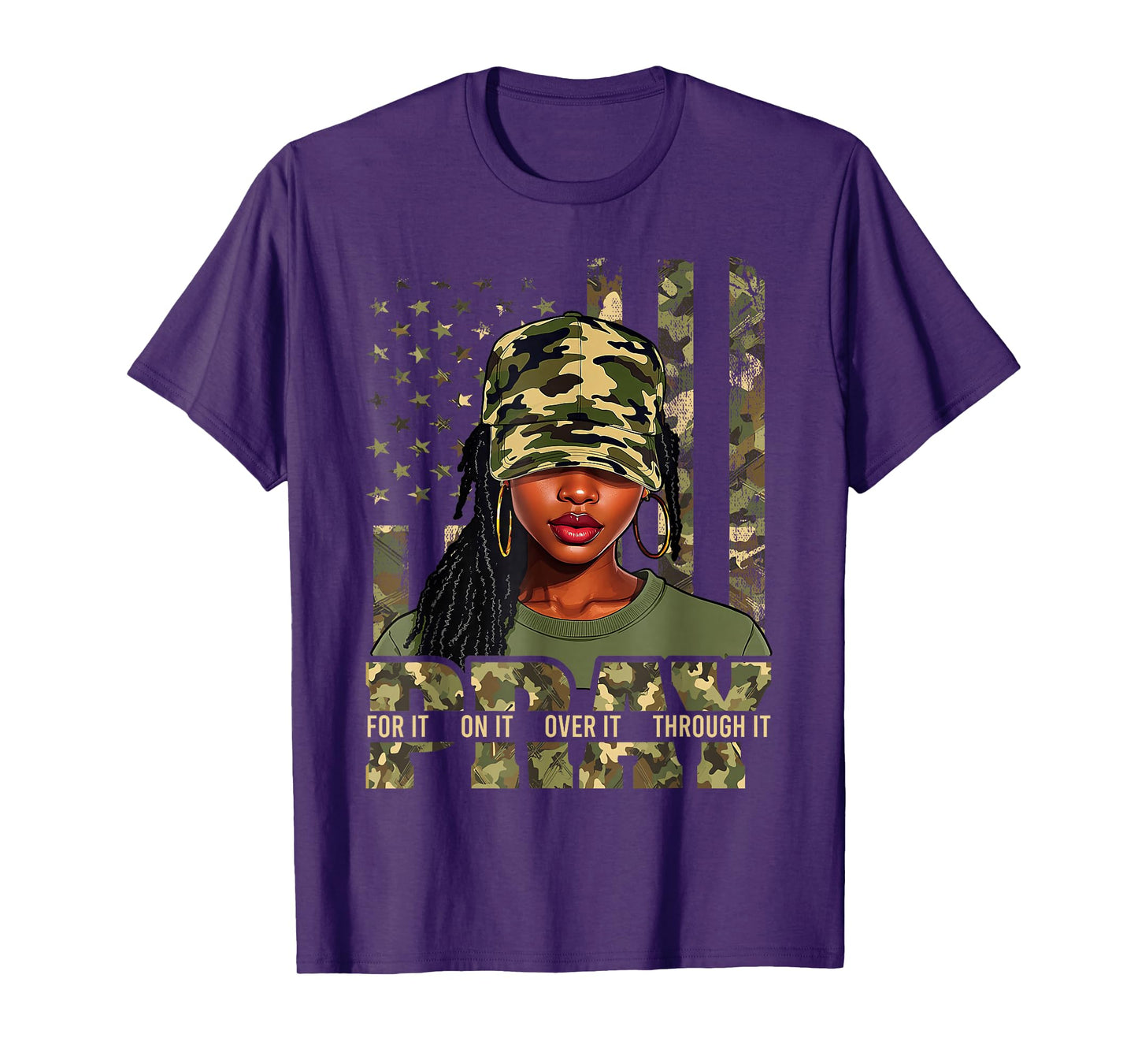 Pray On It Pray Over It Black Woman Loc'd Christian Women T-Shirt