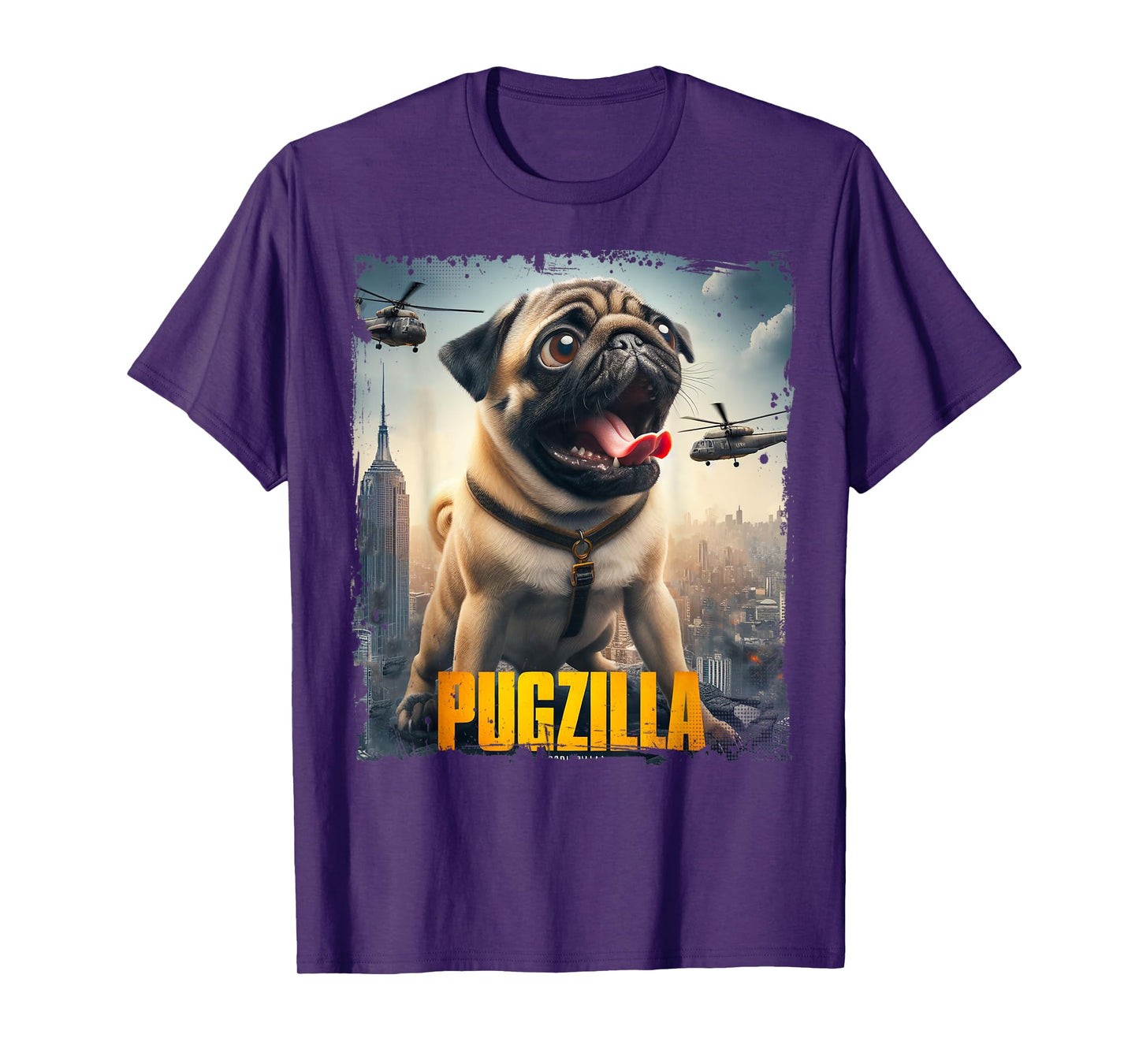 Pugzilla Funny Pug For Dog Lovers Funny Lovely Pug Parody T-Shirt