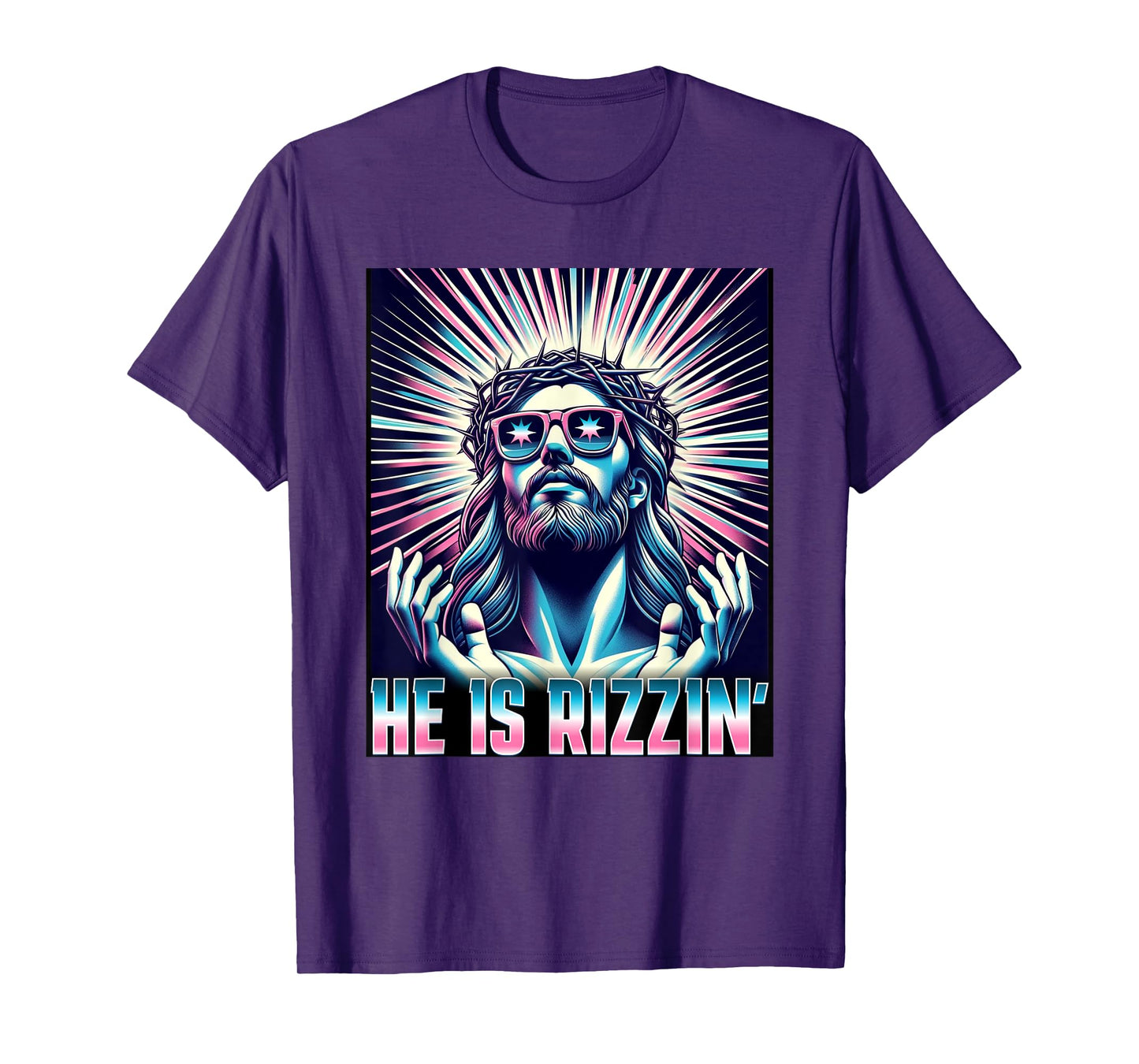 Funny Easter Resurrection Rizz Meme He is Rizzin Jesus T-Shirt