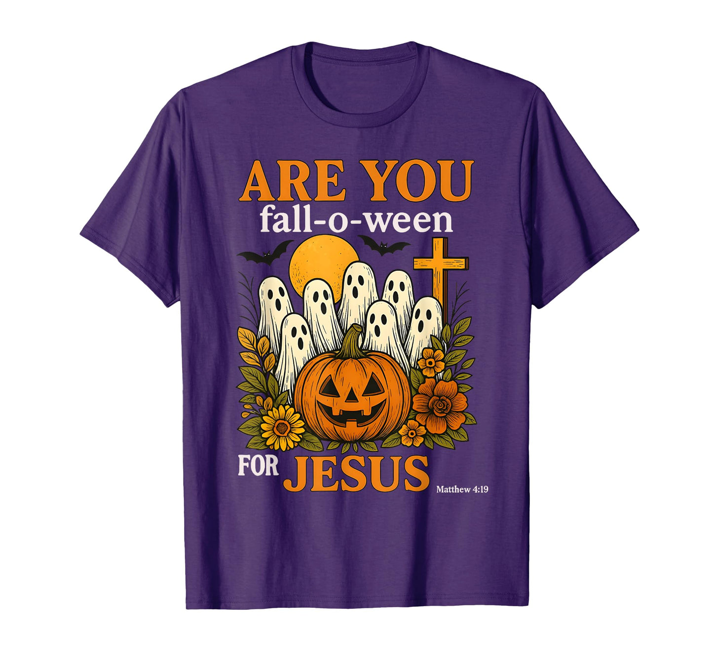 are You Fall-O-Ween Jesus Christian Halloween Ghost Pumpkin T-Shirt