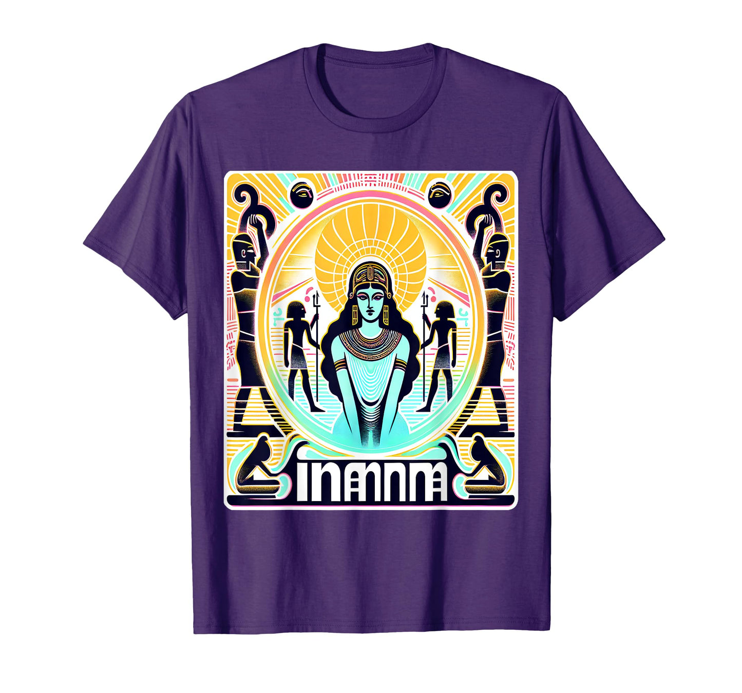 Inanna Sumerian Deity Mythology Unisex-Adults T-Shirt Black Small Ancient Mythology Themed Graphic Retro Unique Ancient Sumerian Mythology Theme