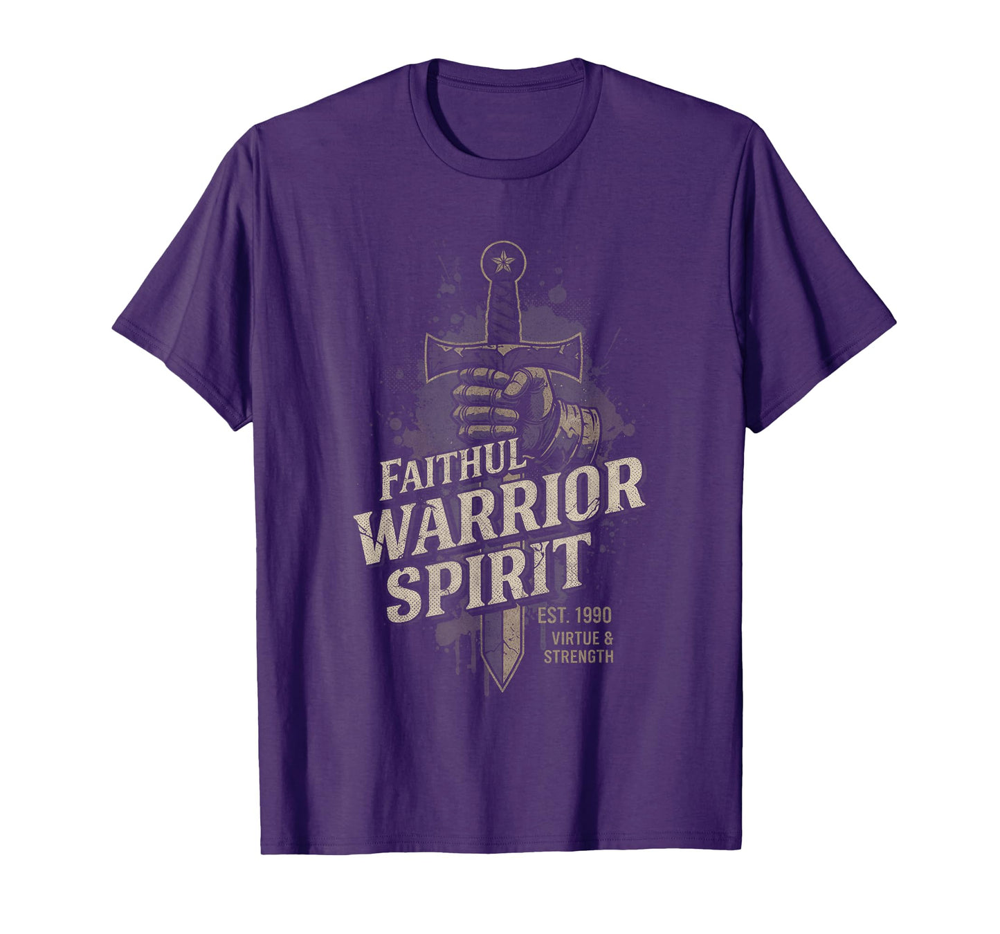 Faithful Warrior Spirit Medieval Knight Sword Patriotic T-Shirt