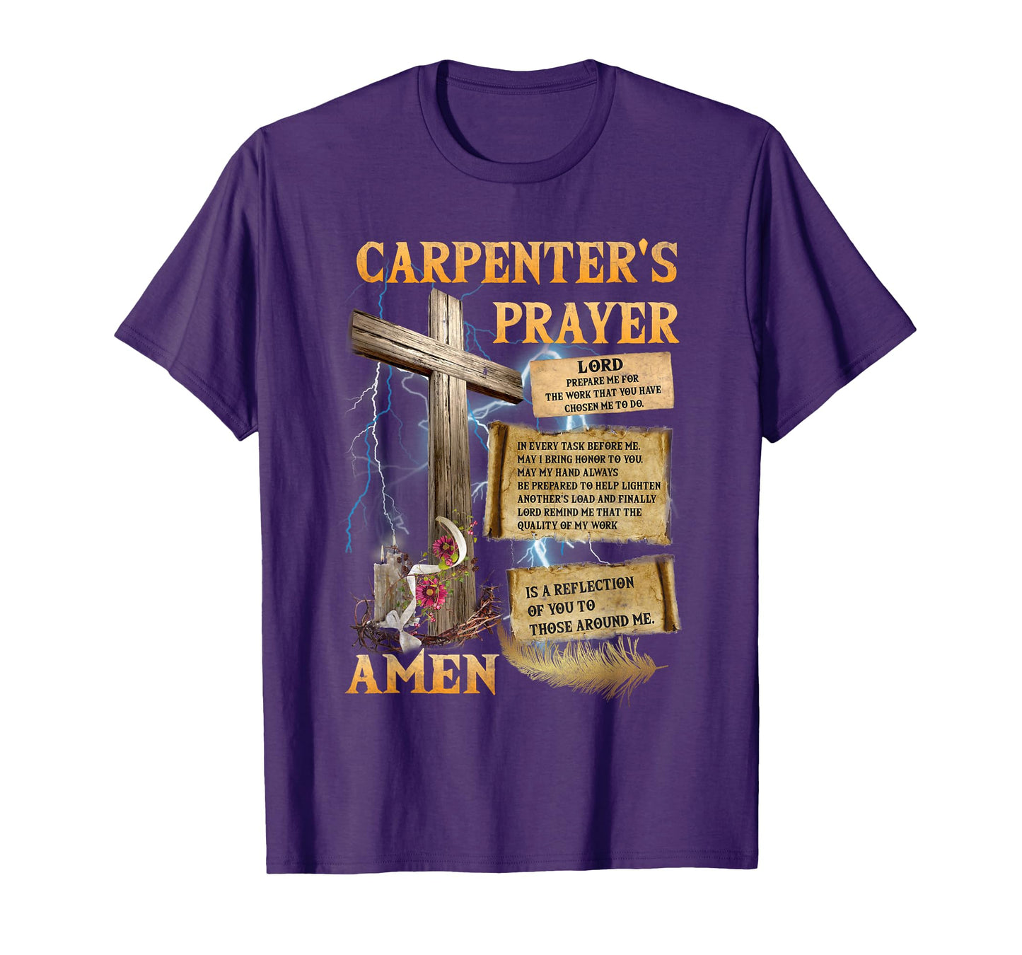 The Carpenter's Prayer Christian Present Jesus Carpeting T-Shirt