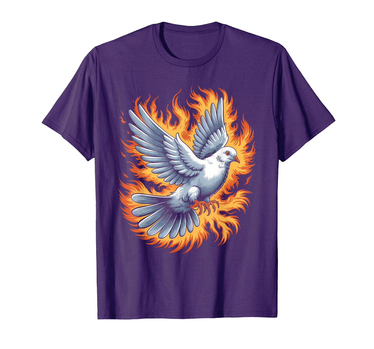 Fiery Dove Rising Spiritual Art T-Shirt