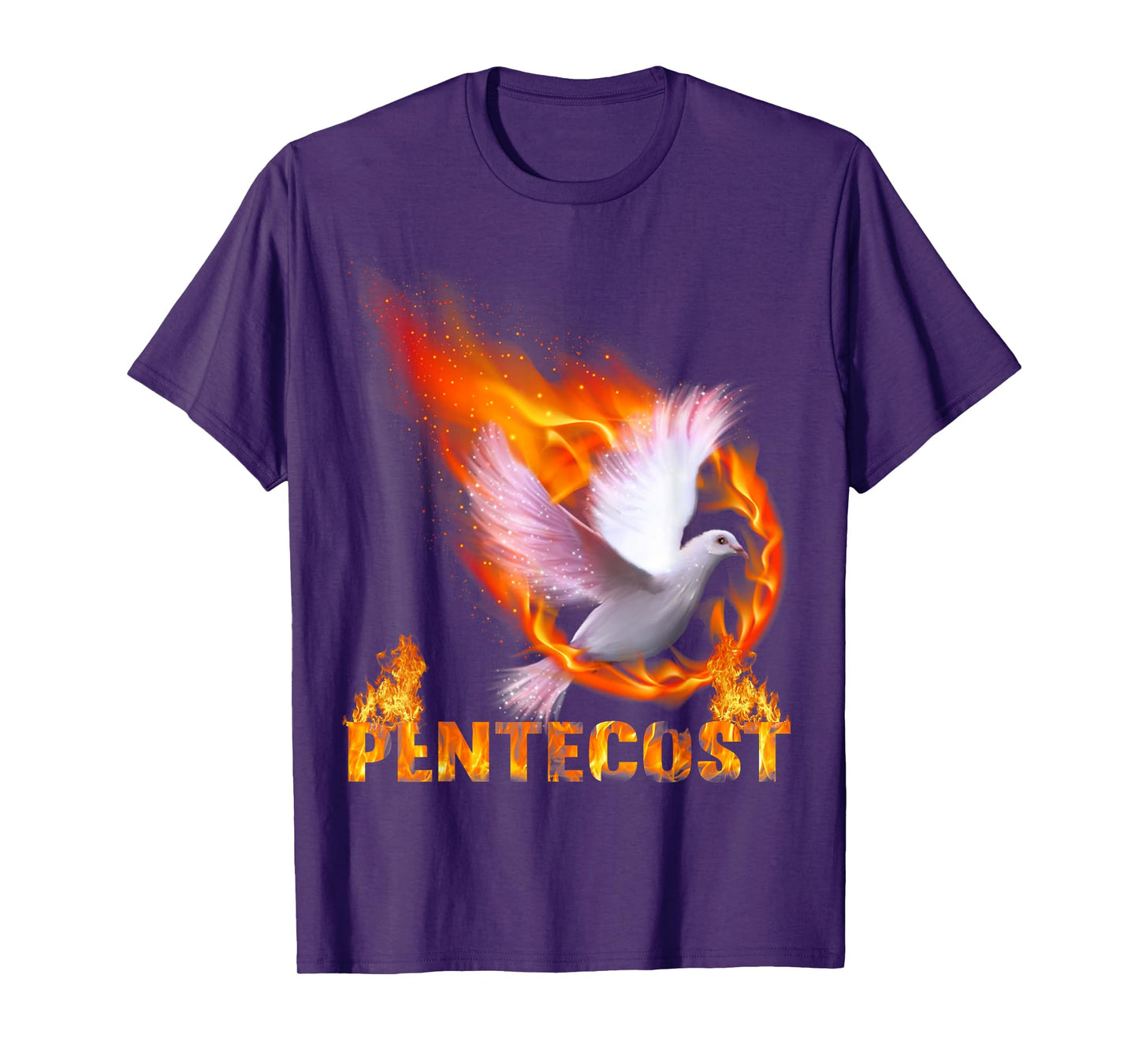 Pentecost Doves Fire Flame Holy Spirit Catholic T-Shirt