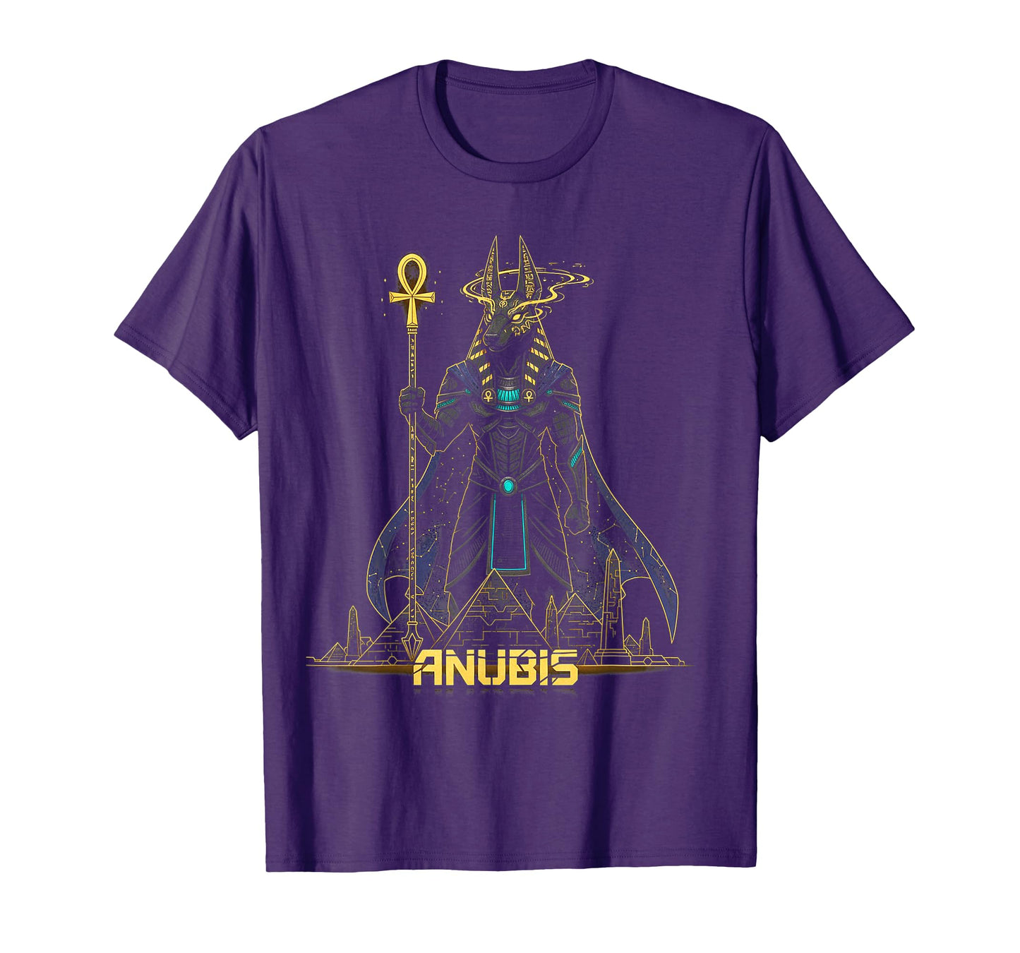 Anubis God King Pharaoh of Egypt Graphic Design Illustration T-Shirt