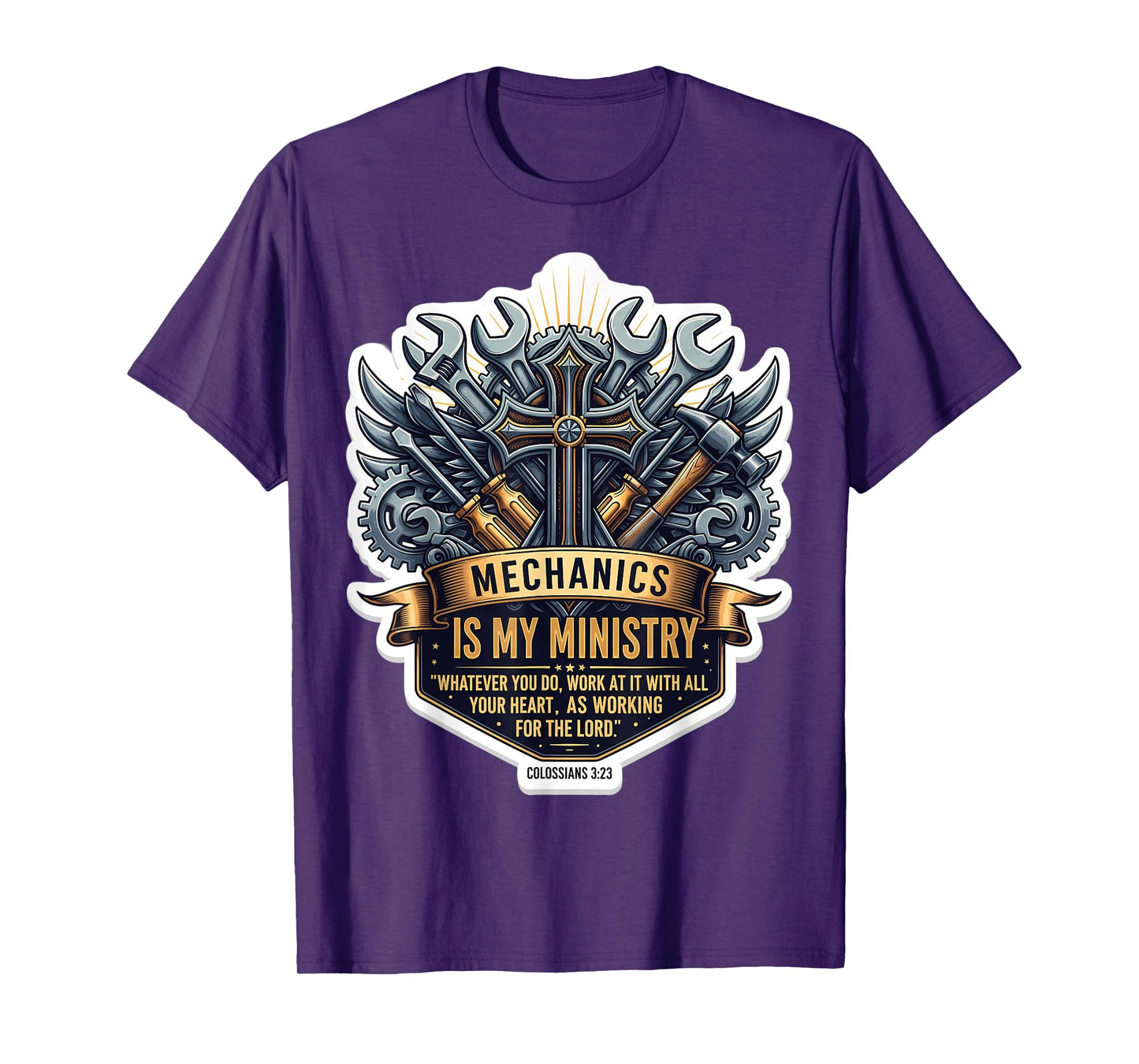 Christian Mechanic Mechanics is My Ministry Bible Verse God T-Shirt