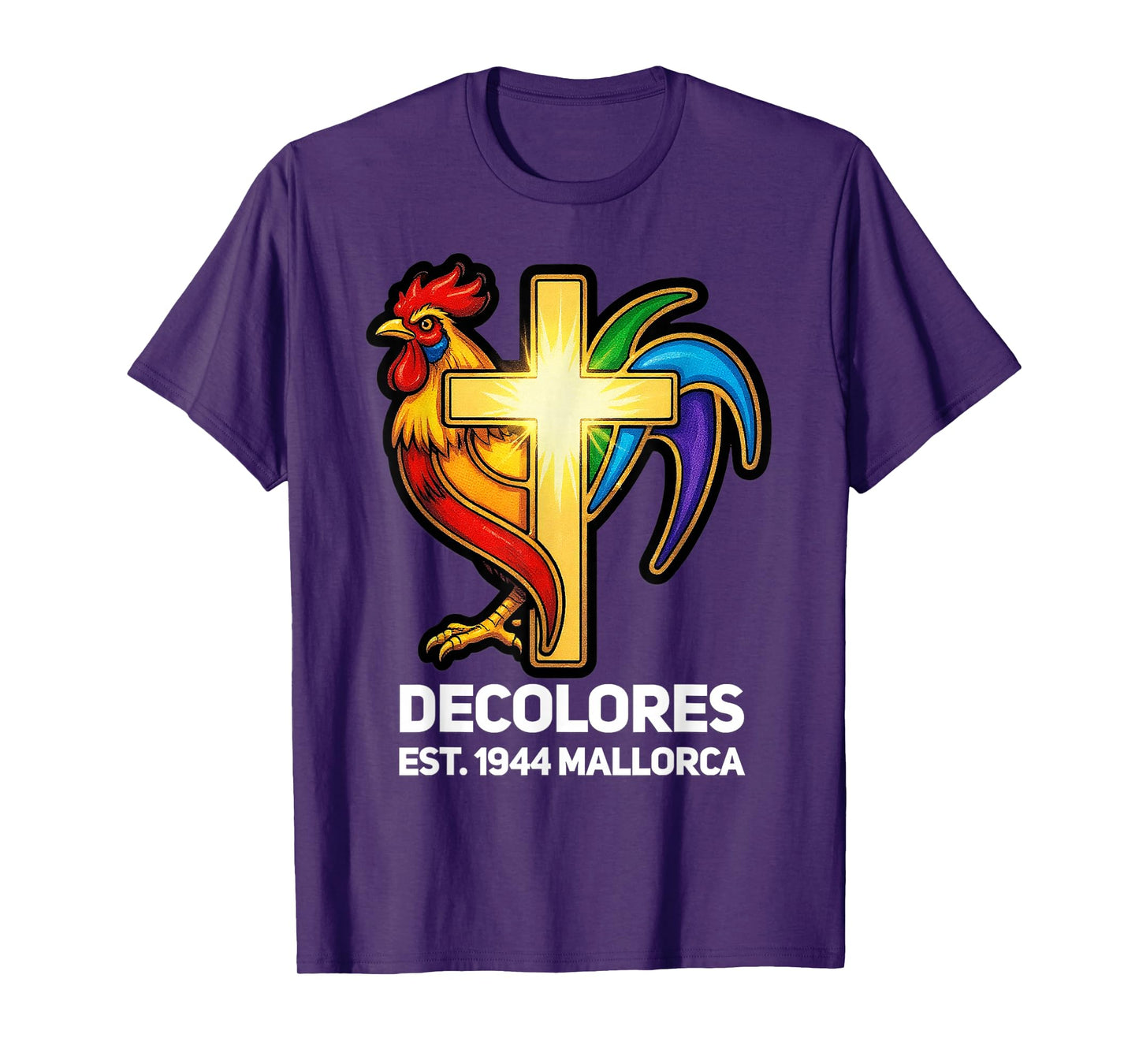 DeColores Cursillo Rainbow Rooster Catholic T-Shirt