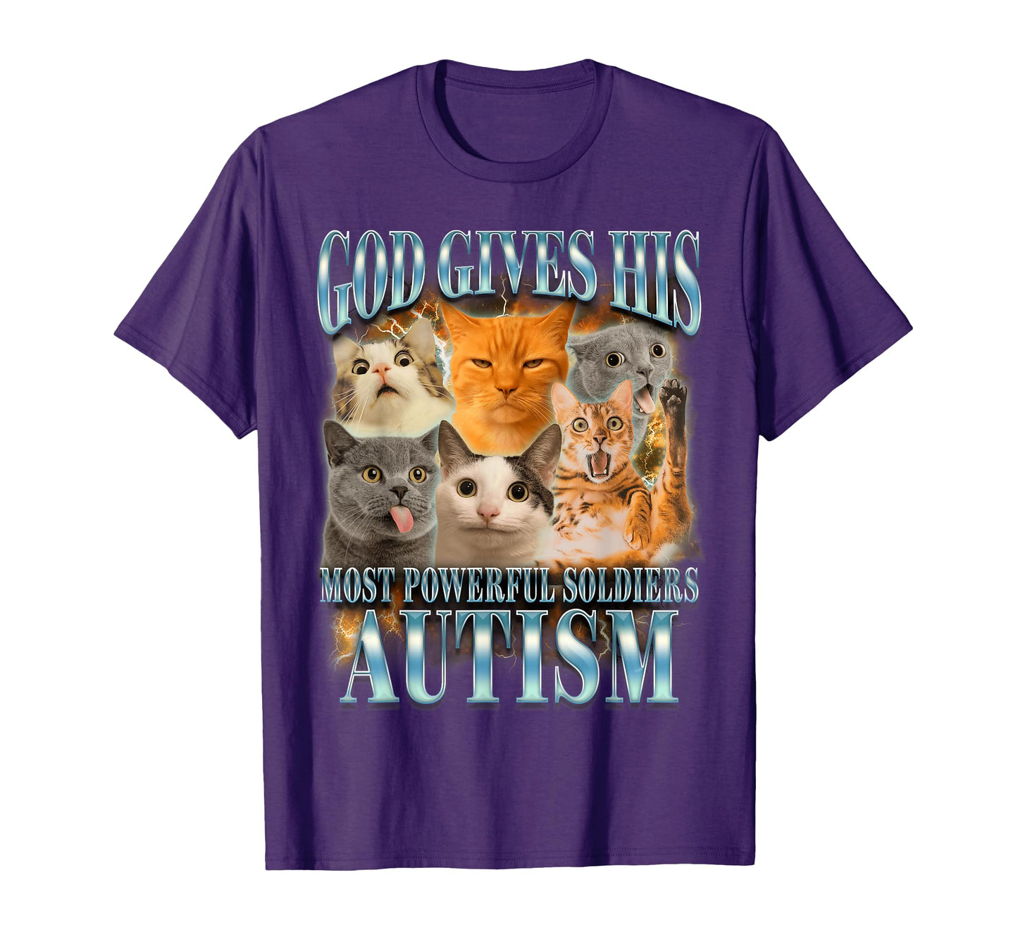 Autism Cat Lover God Gives His Most Powerful Soldiers Autism T-Shirt