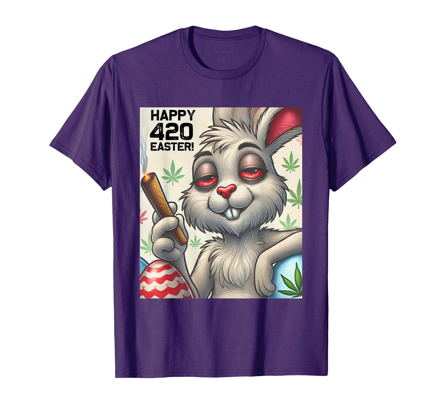 420 Easter Bunny Funny Weed Smoking Rabbit Cannabis 4/20 T-Shirt