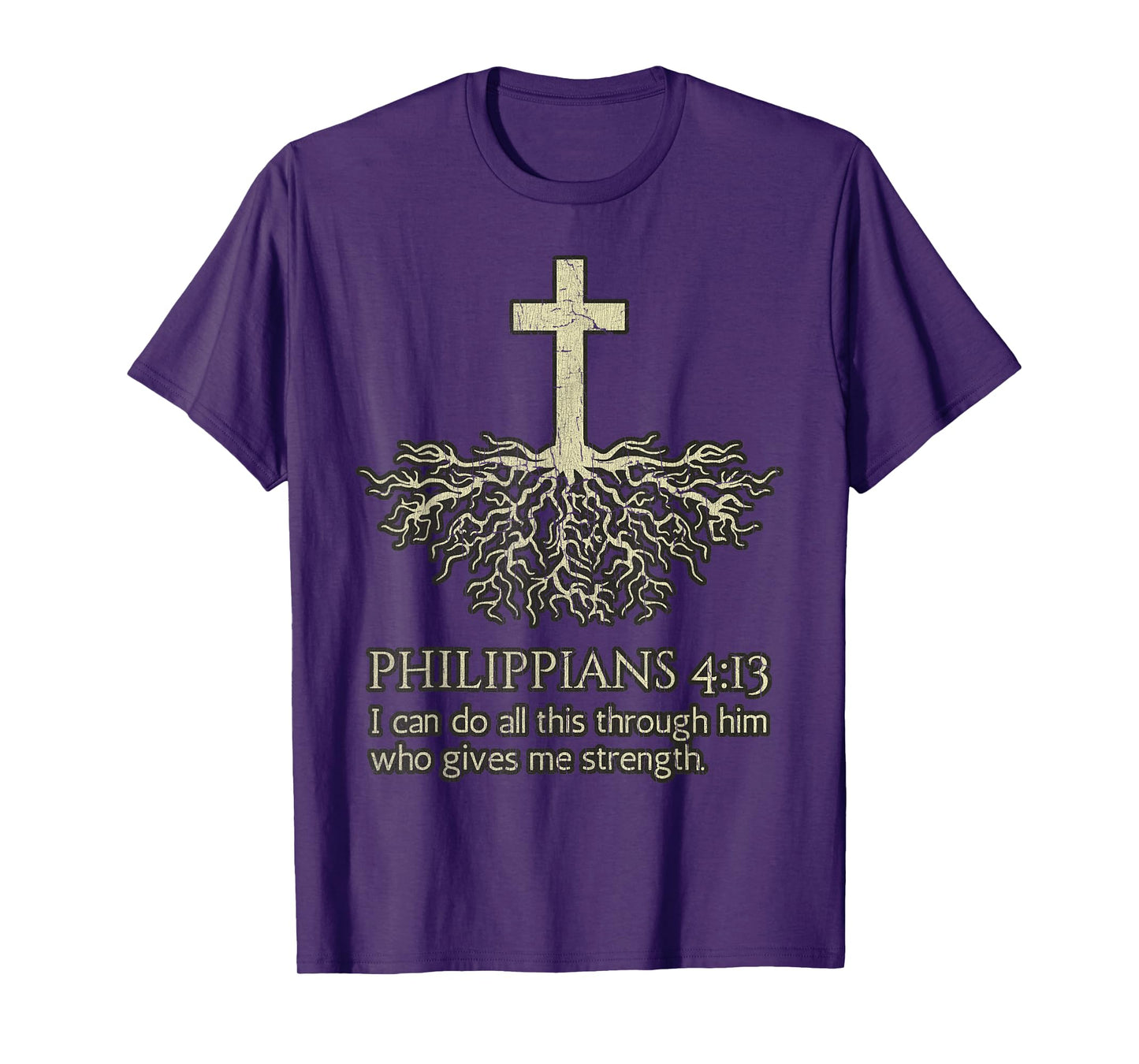 Philippians 4 13 Bible Verse With Jesus Cross T-Shirt