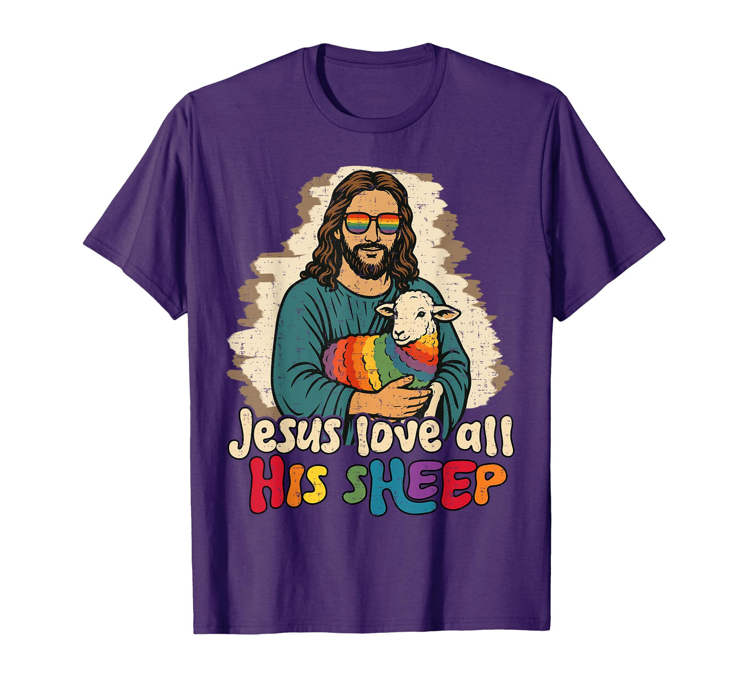 Jesus Loves All His Sheep Gay LGBTQ Proud Ally Christians T-Shirt
