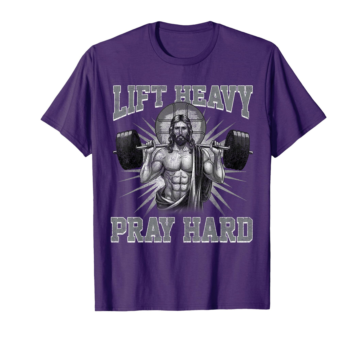 Lift Heavy Pray Hard Jesus Tees. Unisex-Adults Black Small Lift Heavy Pray Hard Gym Jesus Christian For Christ T-Shirt