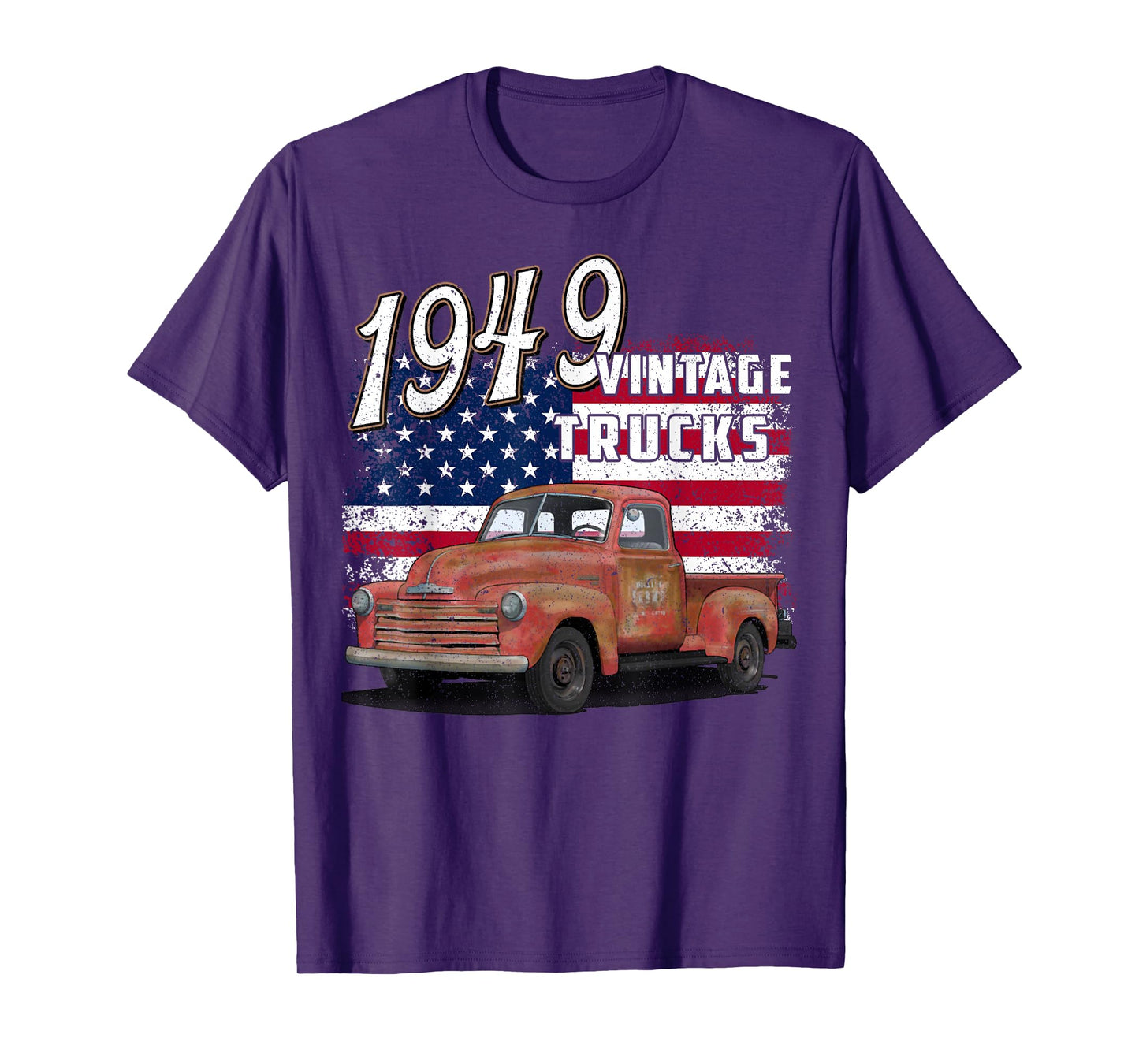 1949 49 Truck Classic Car 1940s VINTAGE American Flag T-Shirt