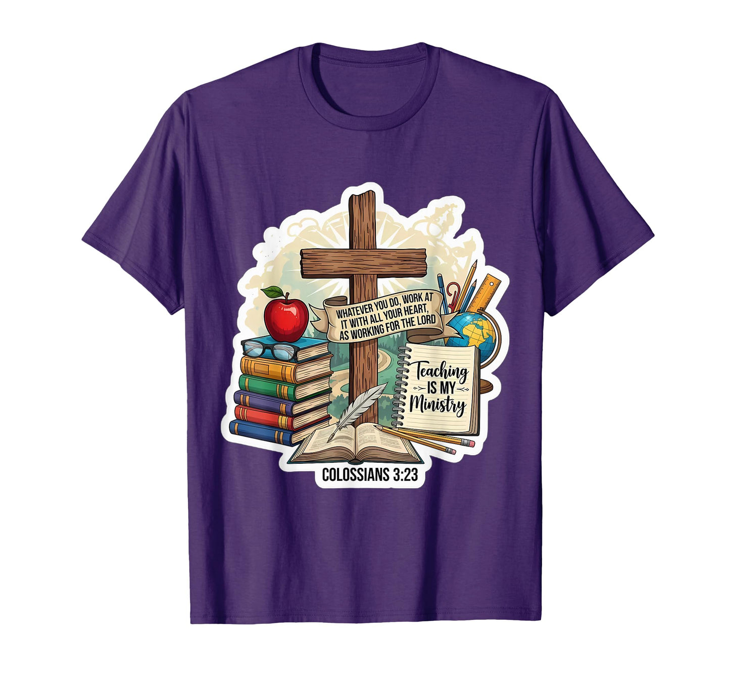 Christian Teacher Teaching is My Ministry Bible Verse Quote T-Shirt