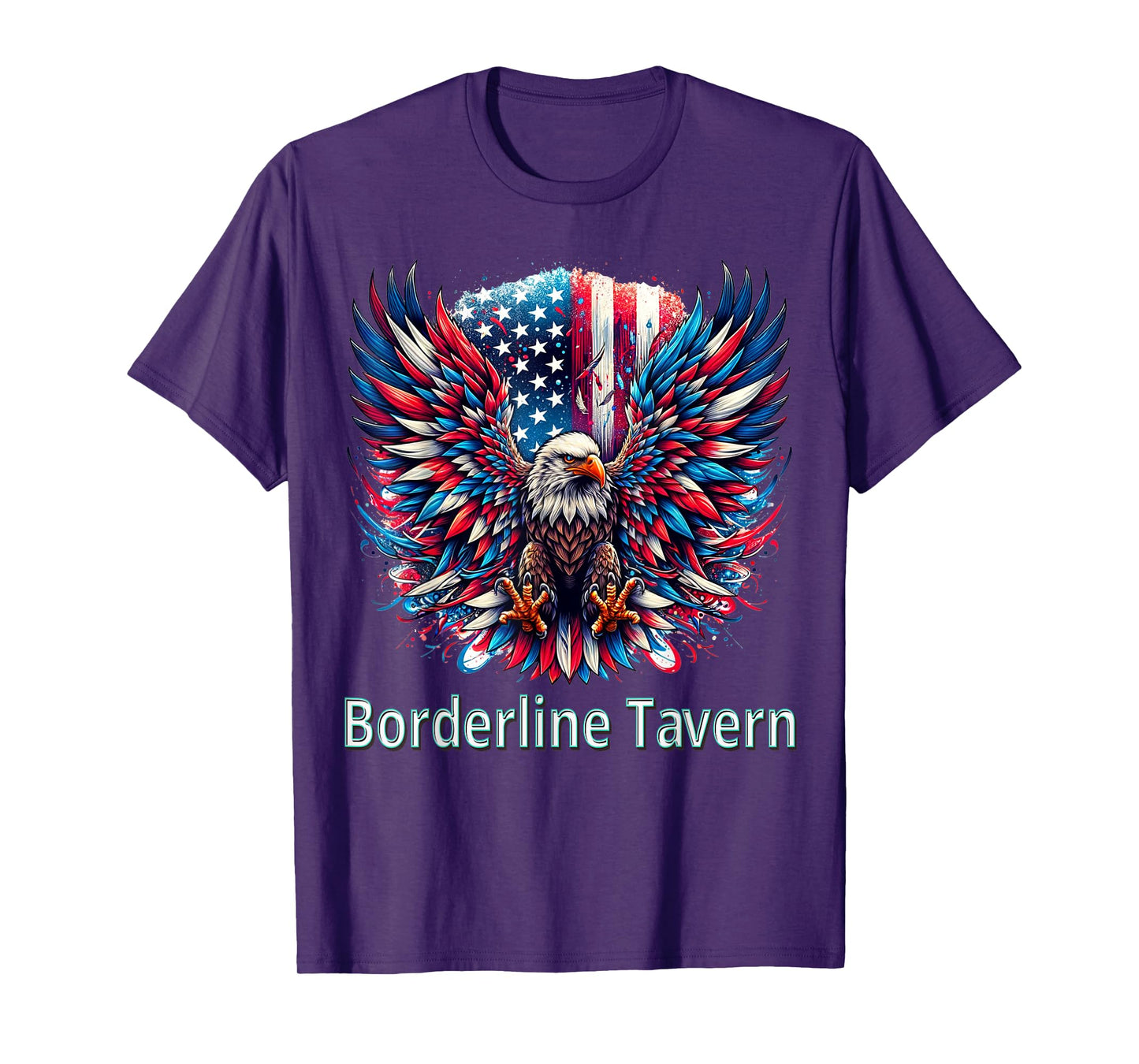 Borderline Tavern Eagle American Flag 4th of July T-Shirt
