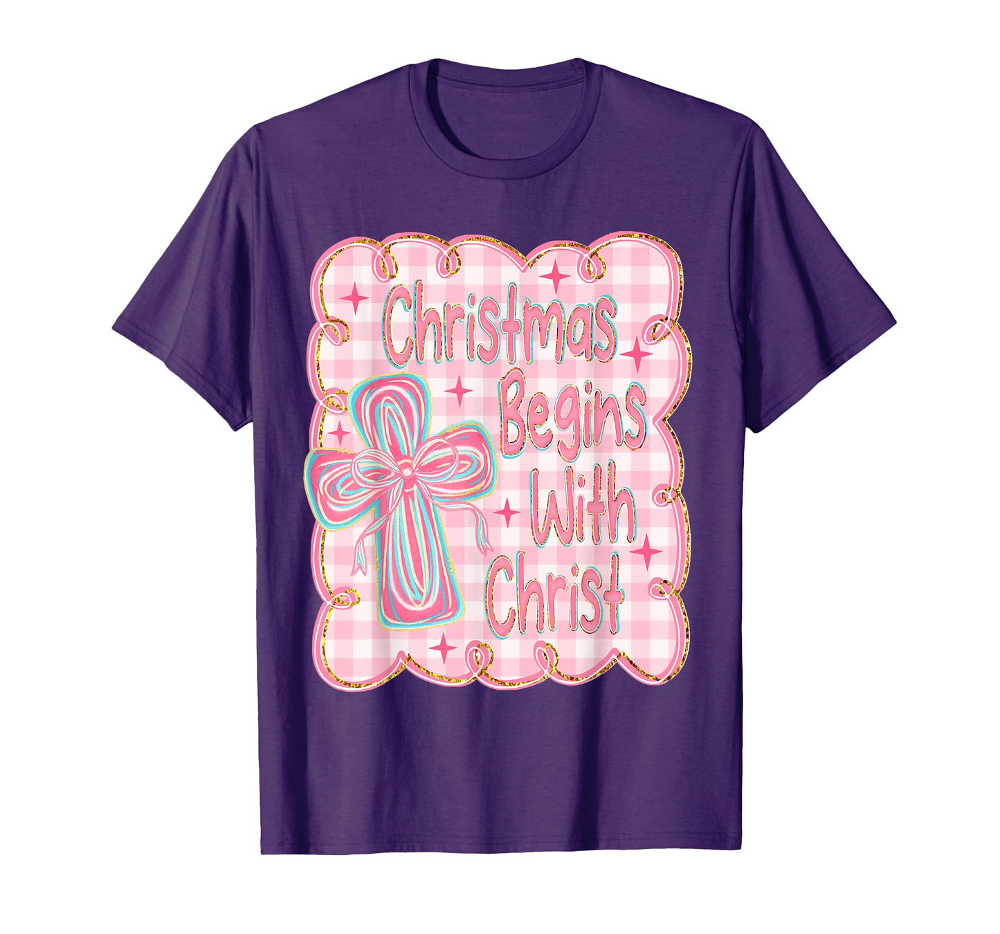 Christmas Begins with Christ Snowman Christian Religious T-Shirt