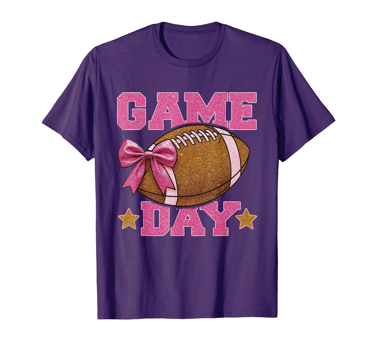 Game Day Football Season Football Mama Girl Pink Vibes T-Shirt