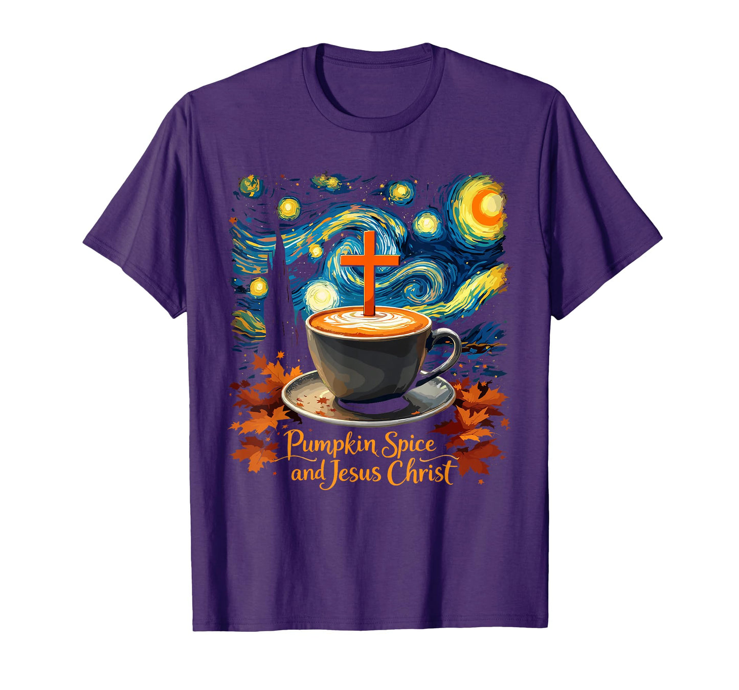 Pumpkin Spice and Jesus Christ Autumn Faith Art T-Shirt