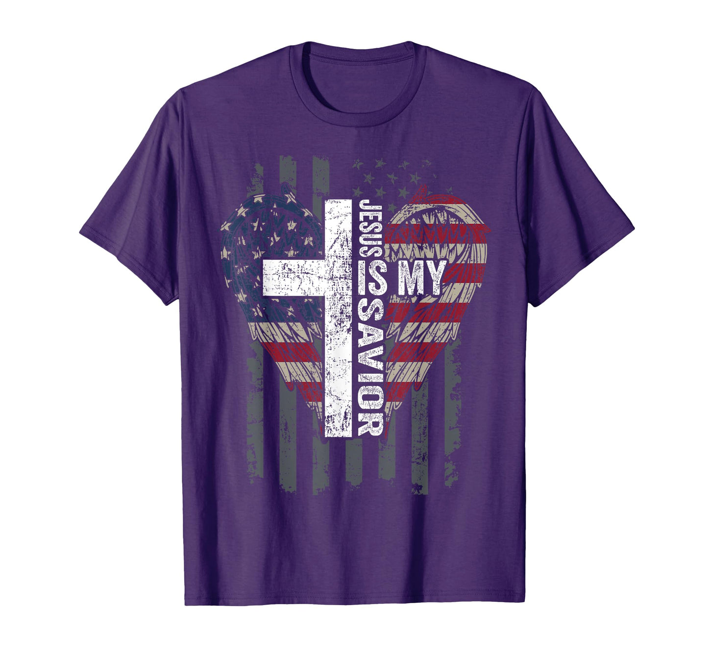 Jesus Is My Savior - Patriotic Christian Faith Cross Flag T-Shirt