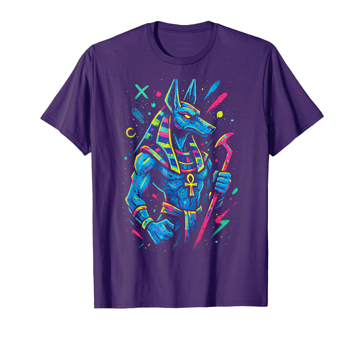 Anubis - Egyptian Death God with Hieroglyphs T-Shirt