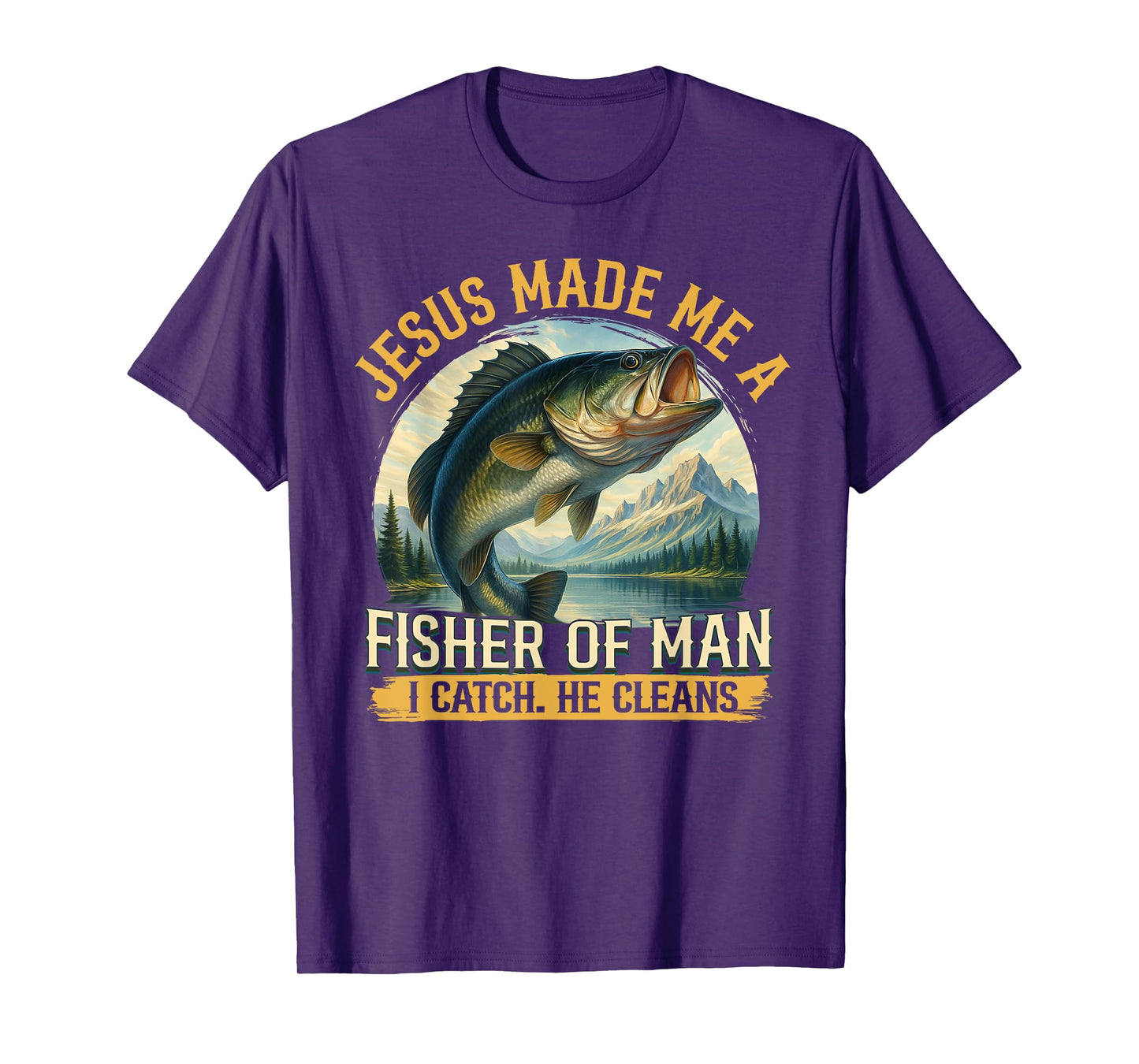 Jesus Made Me A Fisher of Men Vintage Christian Fisherman T-Shirt