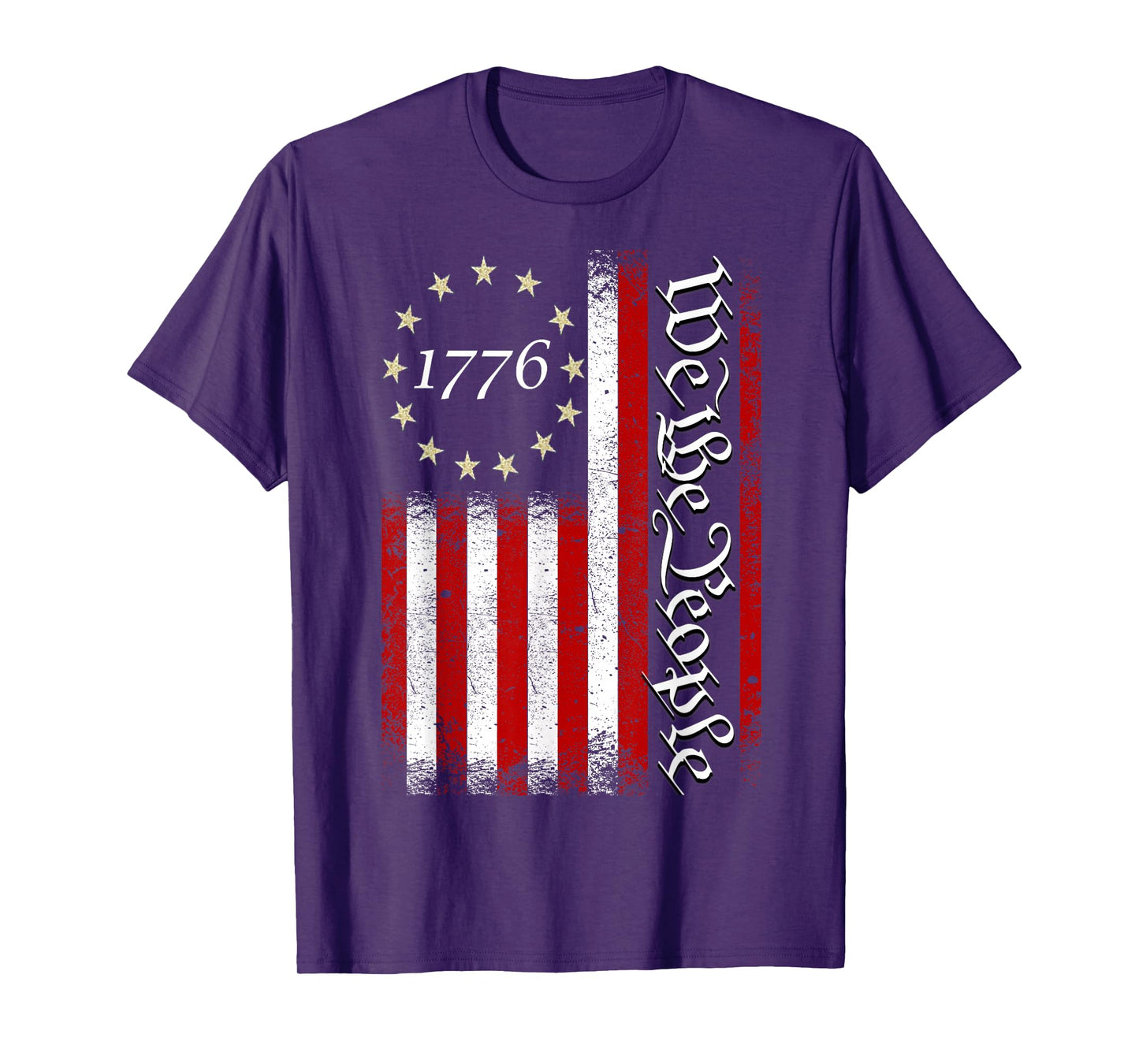 Vintage Old American Flag Patriotic 1776 We The People USA T-Shirt