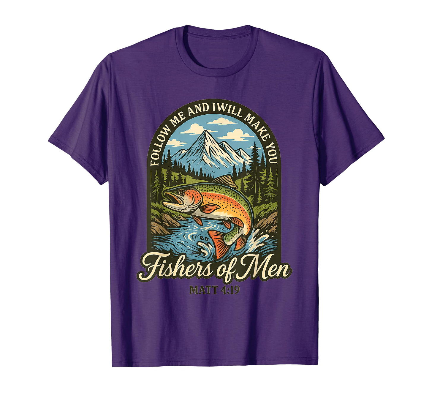 Christian Fishing Hunting Outdoor Tee Matt 4:19 Church T-Shirt