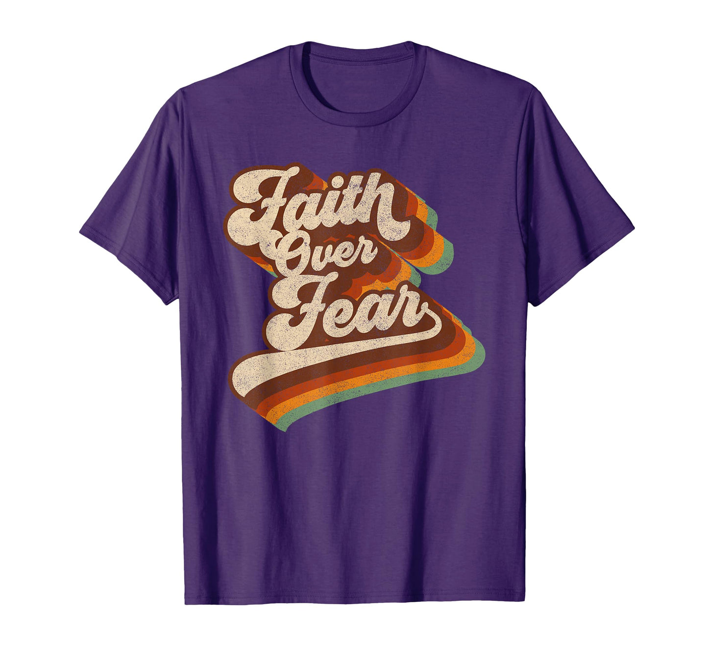 Faith Over Fear - 70s Vintage Christian Religious God Faith T-Shirt