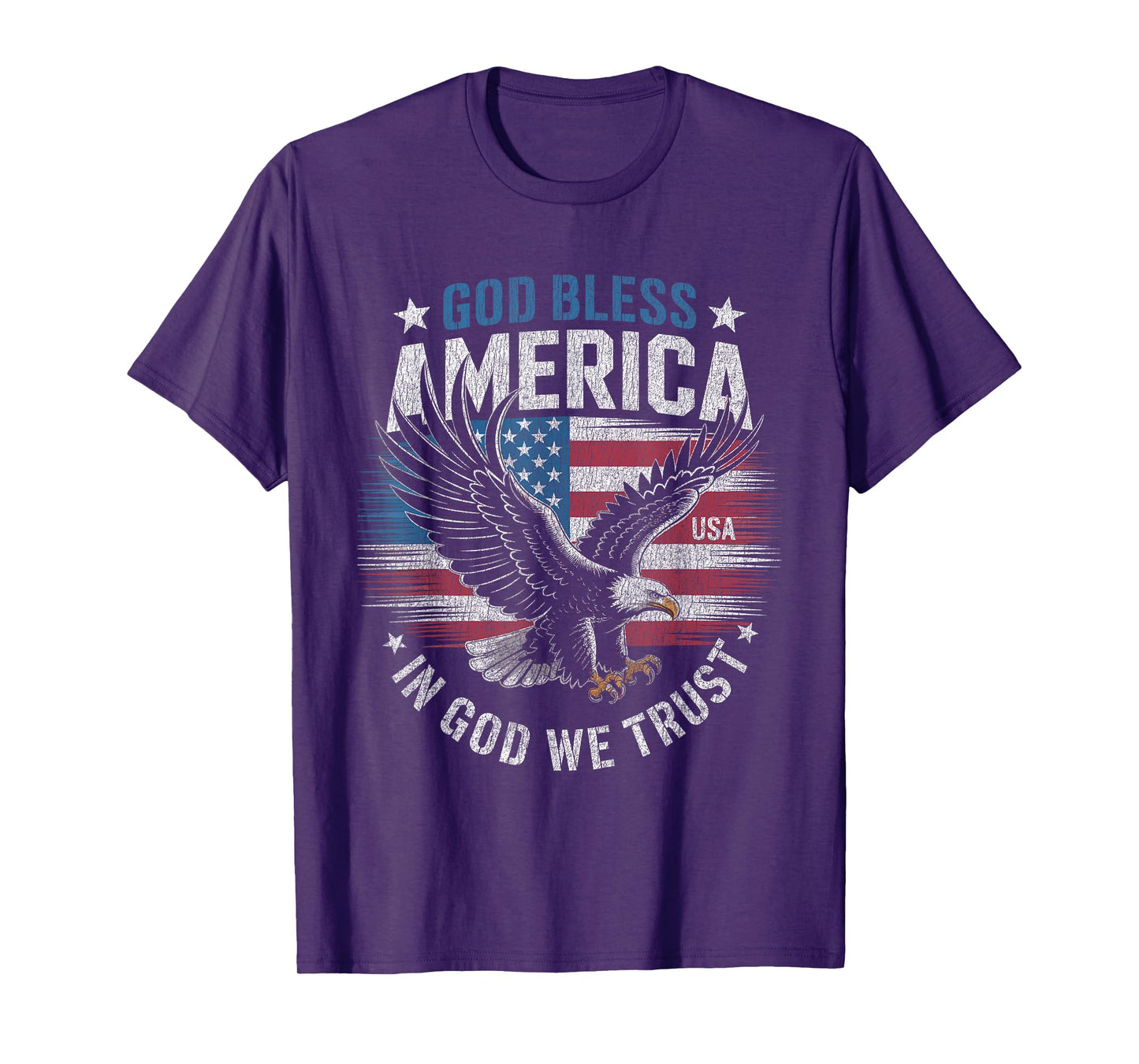 God Bless America Eagle Flag In God We Trust T-Shirt